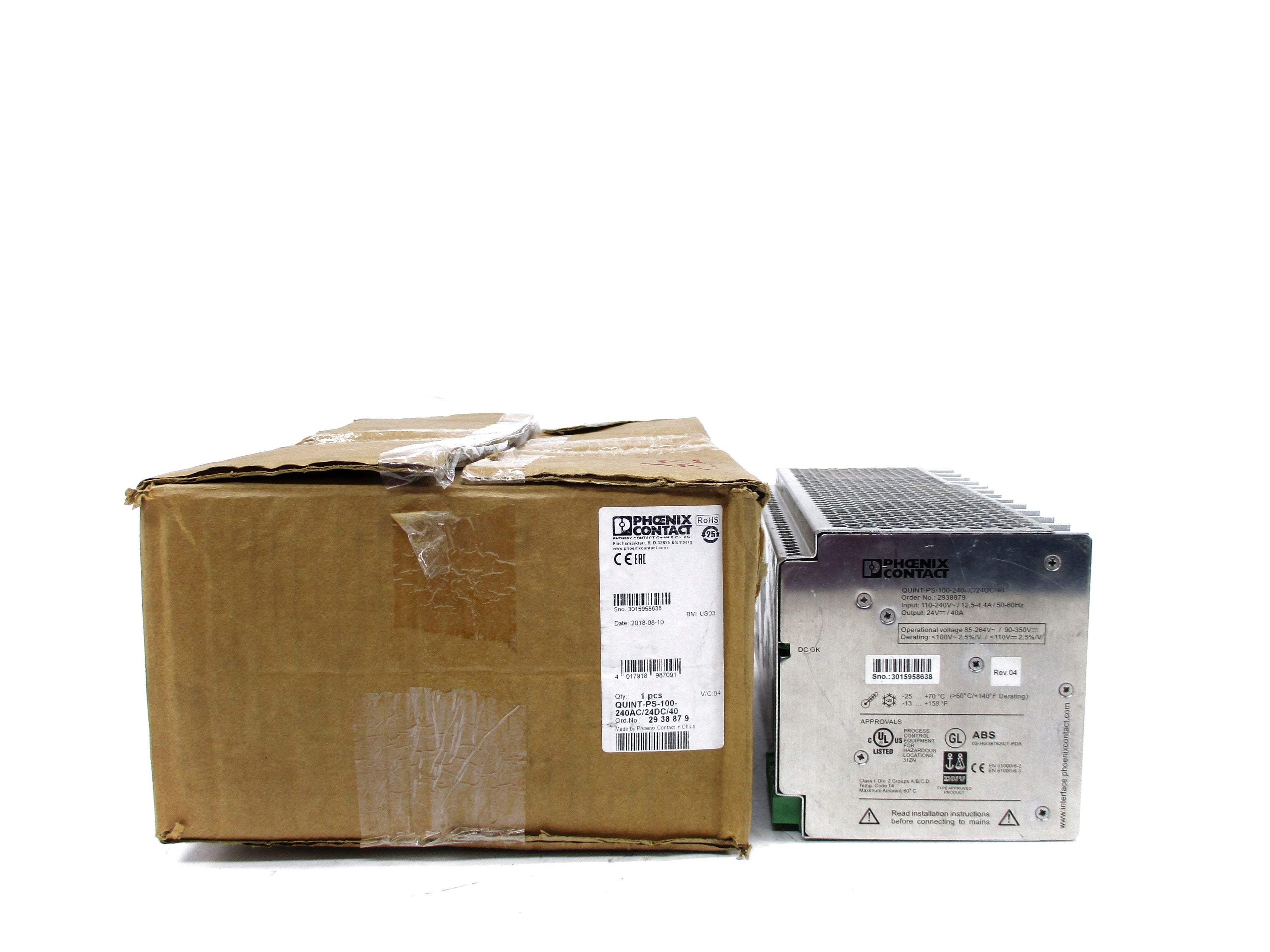 PHOENIX CONTACT QUINT-PS-100-240AC/24DC/40 NSMP