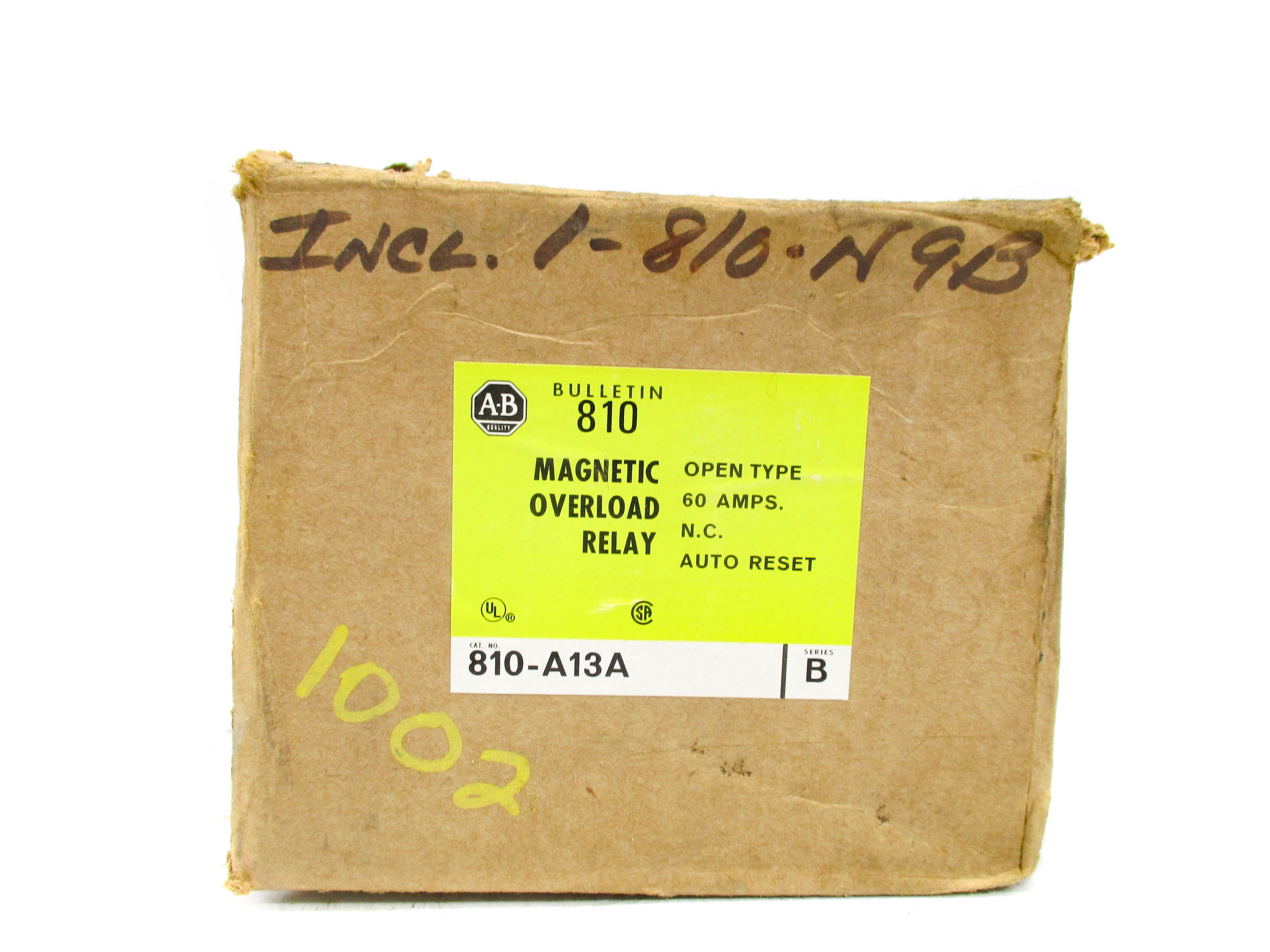 ALLEN BRADLEY 810-A13A SER. B 60A 600V (BR/YL) NSMP