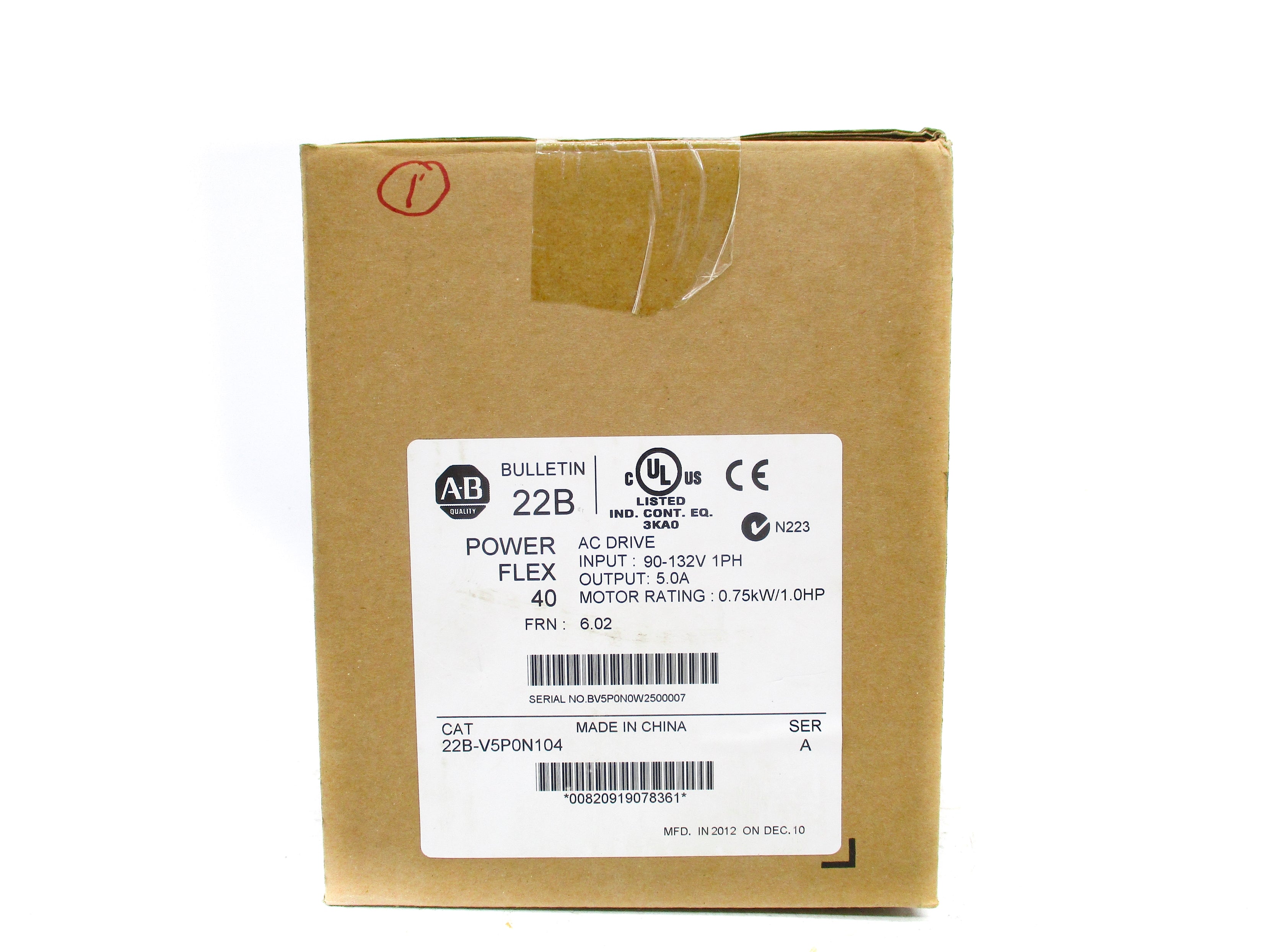 ALLEN BRADLEY 22B-V5P0N104 SER. A F/W 6.02 NSMP