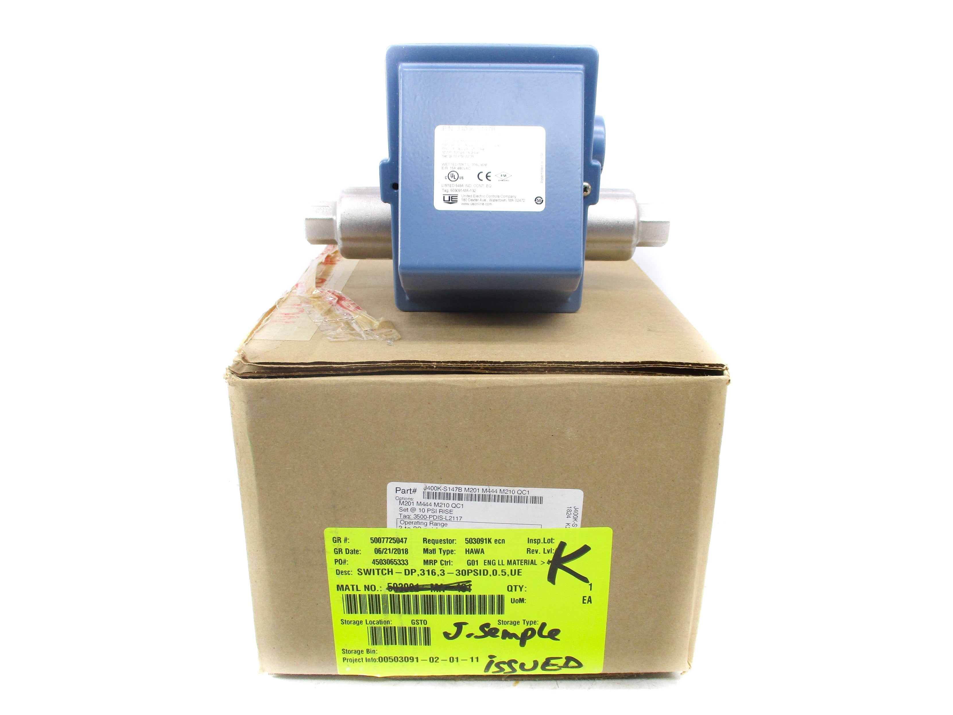 UNITED ELECTRIC J400K-S147B NSMP