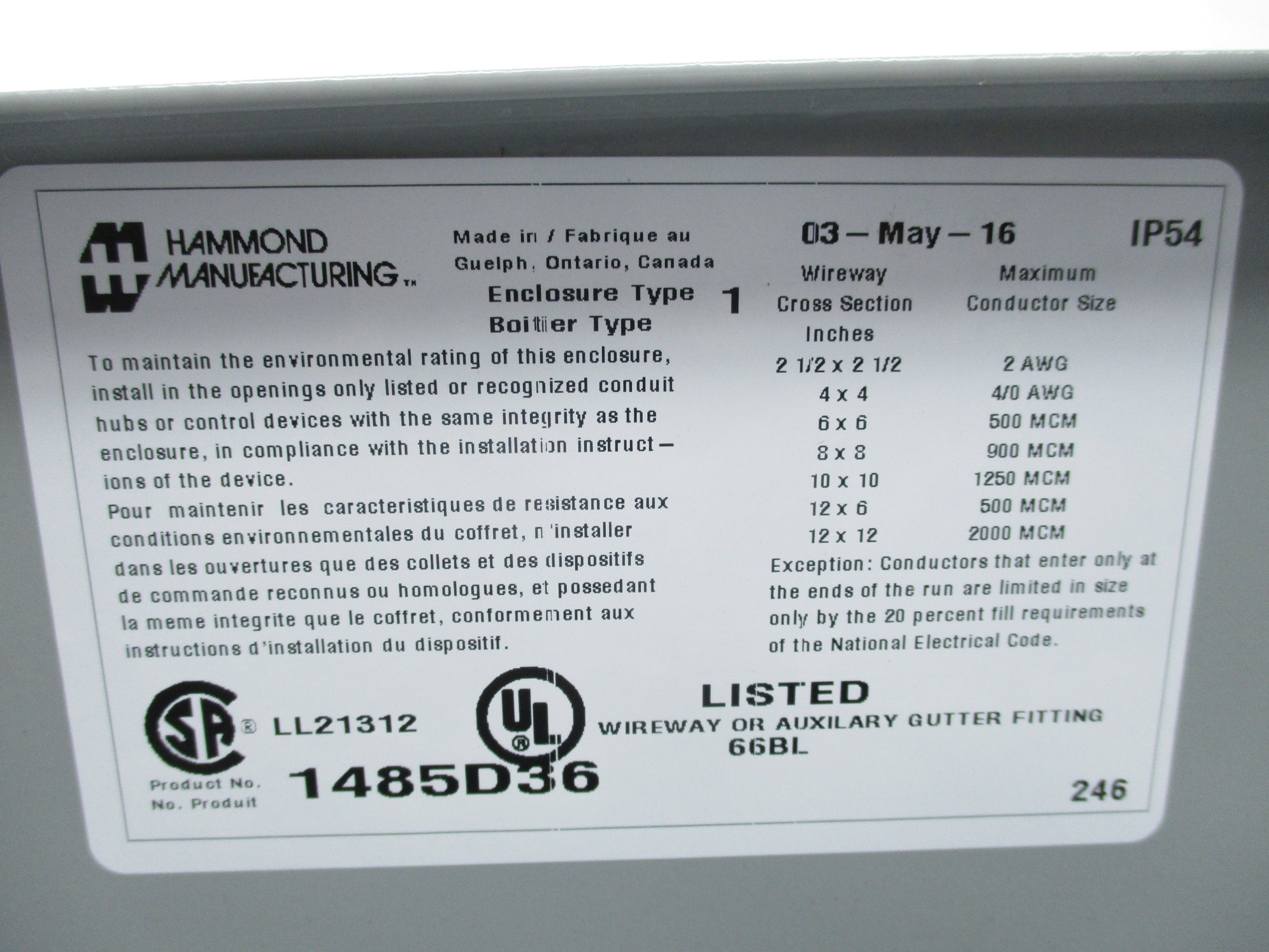 HAMMOND 1485D36 NSNP