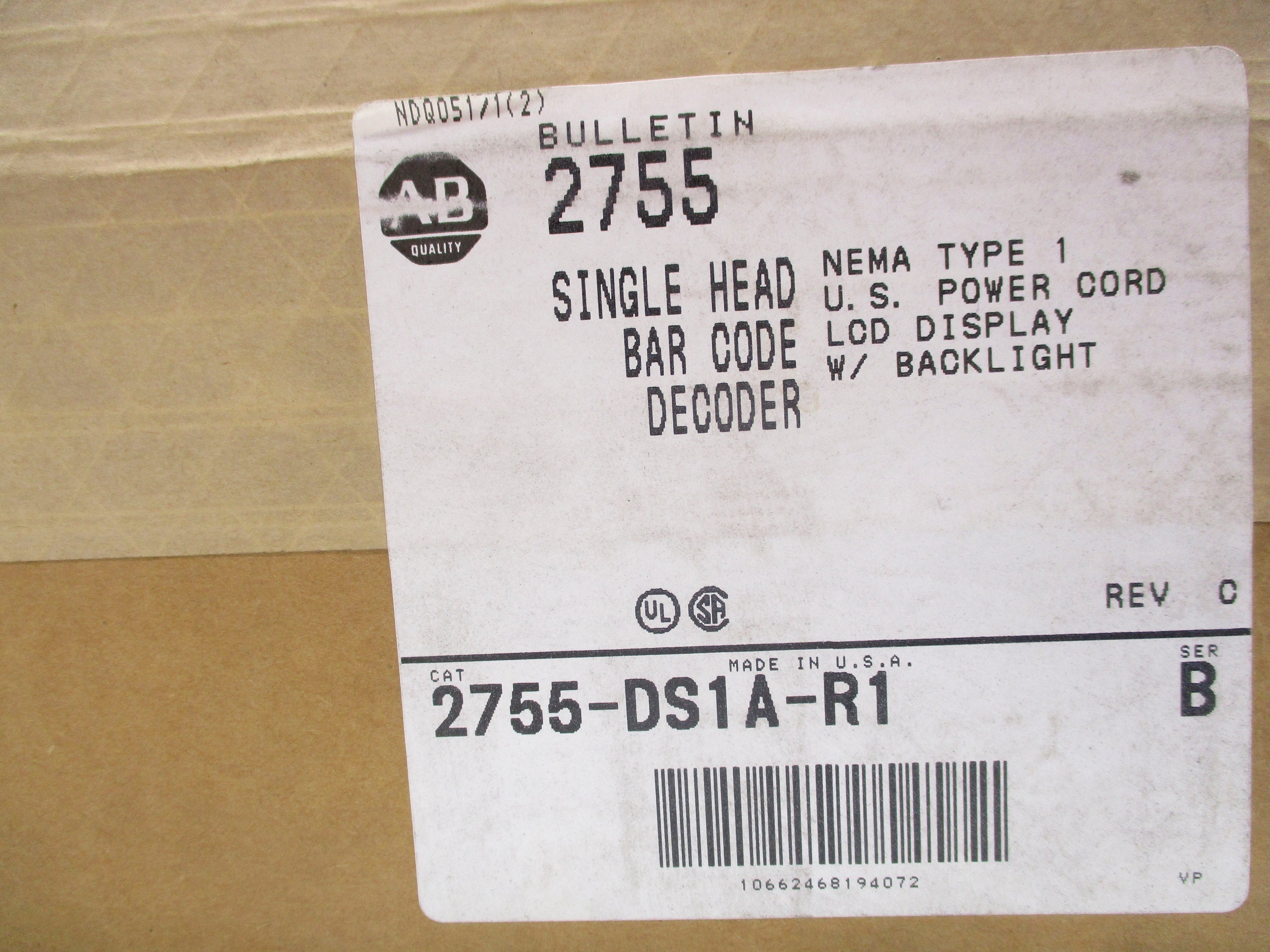 INDUSTRIAL SPARE PART 2755-DS1A-R1 SER. B NSFS