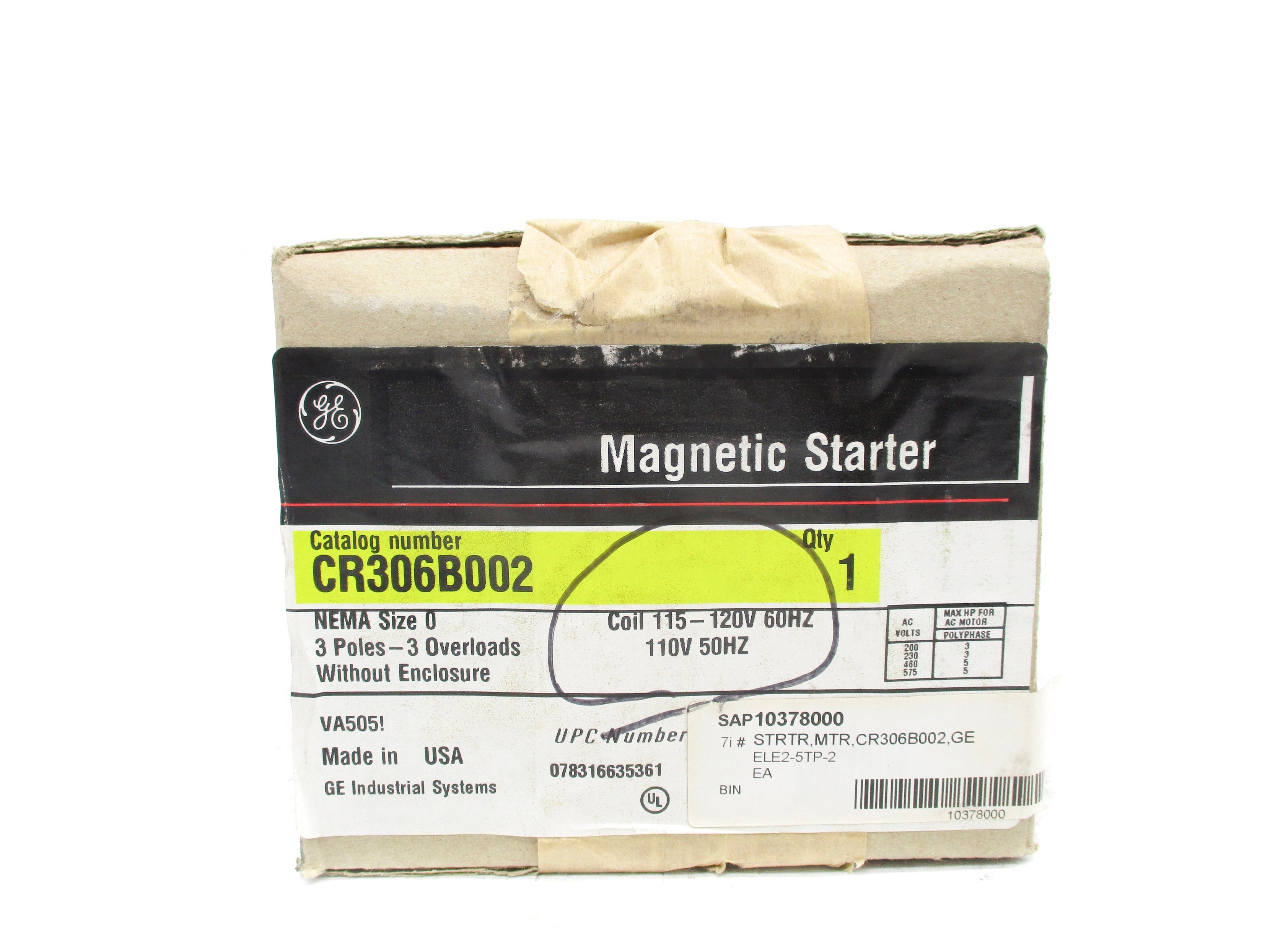 GENERAL ELECTRIC CR306B002 NSFS