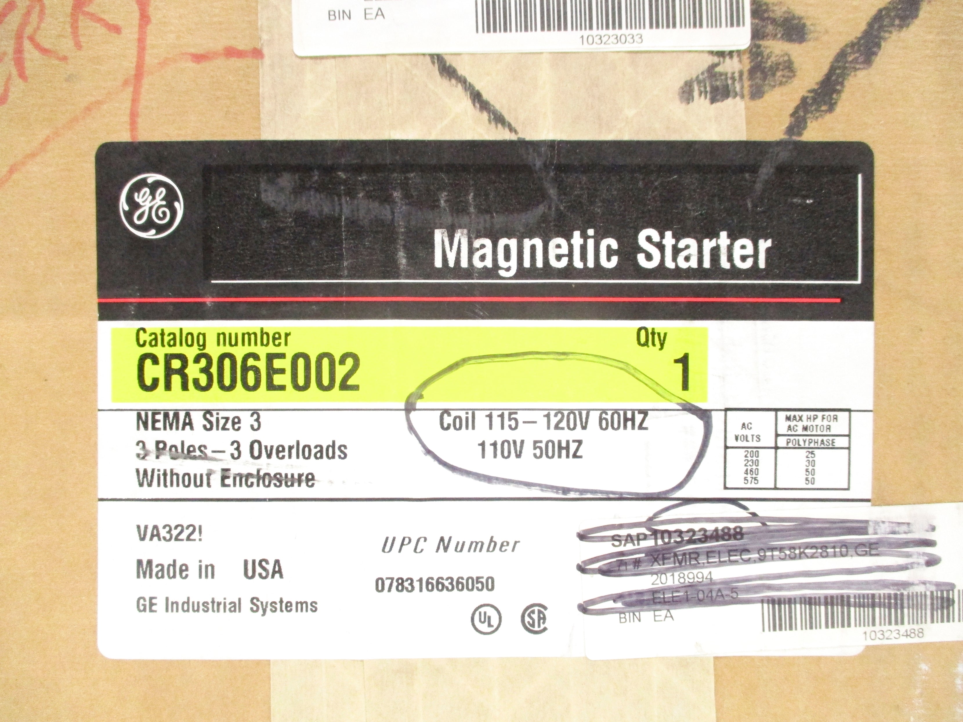 GENERAL ELECTRIC CR306E002 NSFS