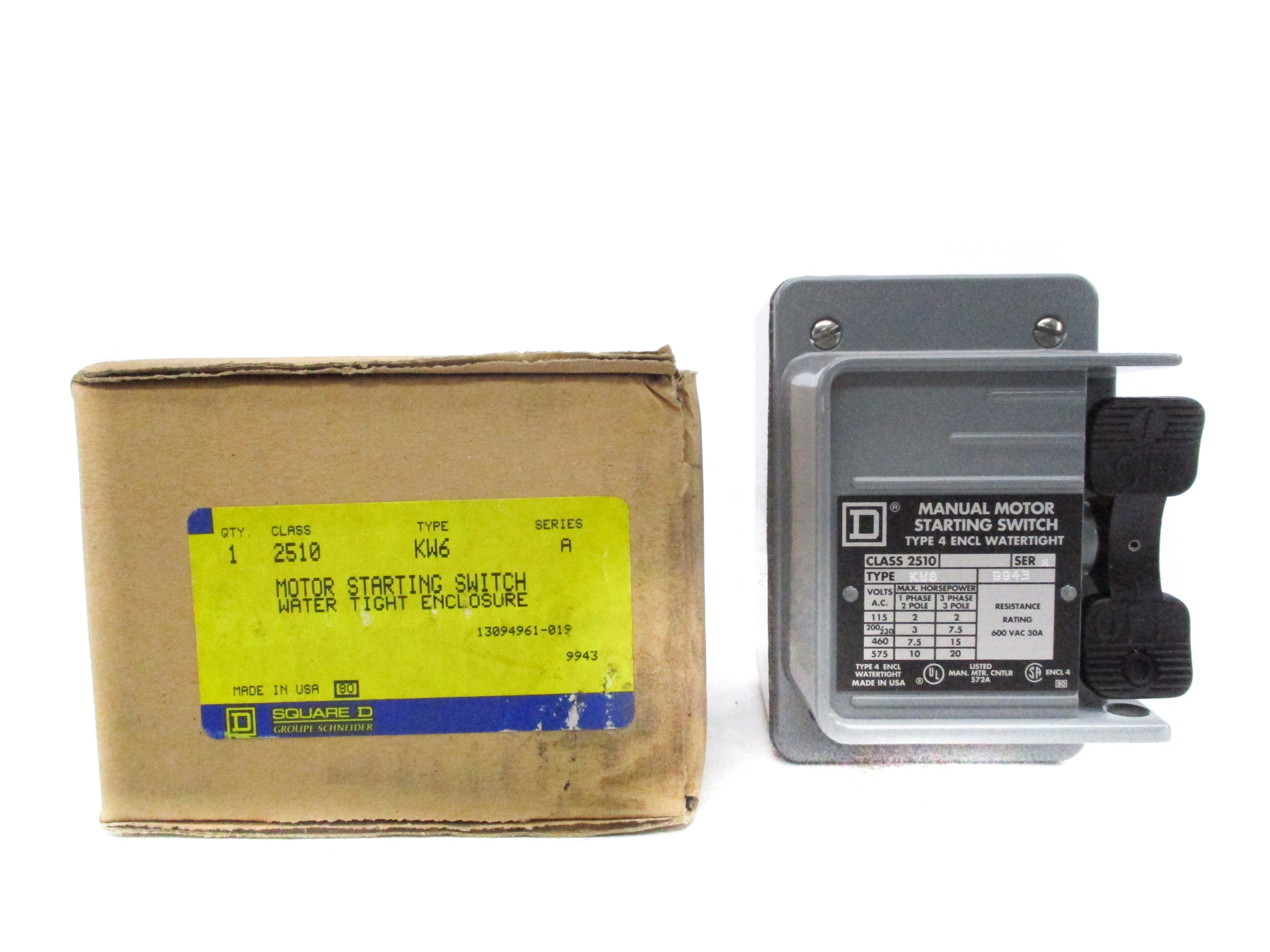 SQUARE D 2510KW6 SER. A NSMP