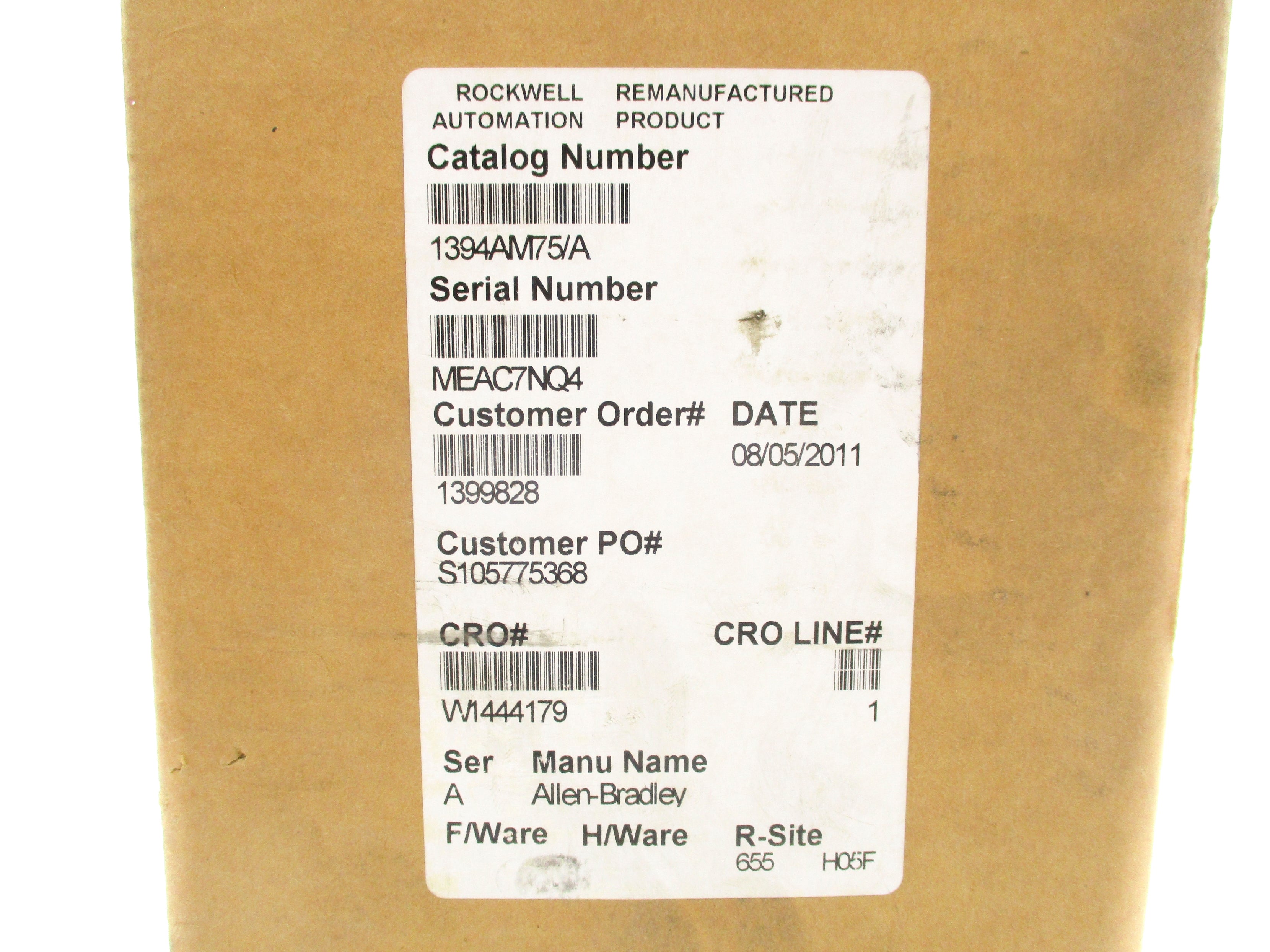 ALLEN BRADLEY 1394-AM75 SER. A REMAN