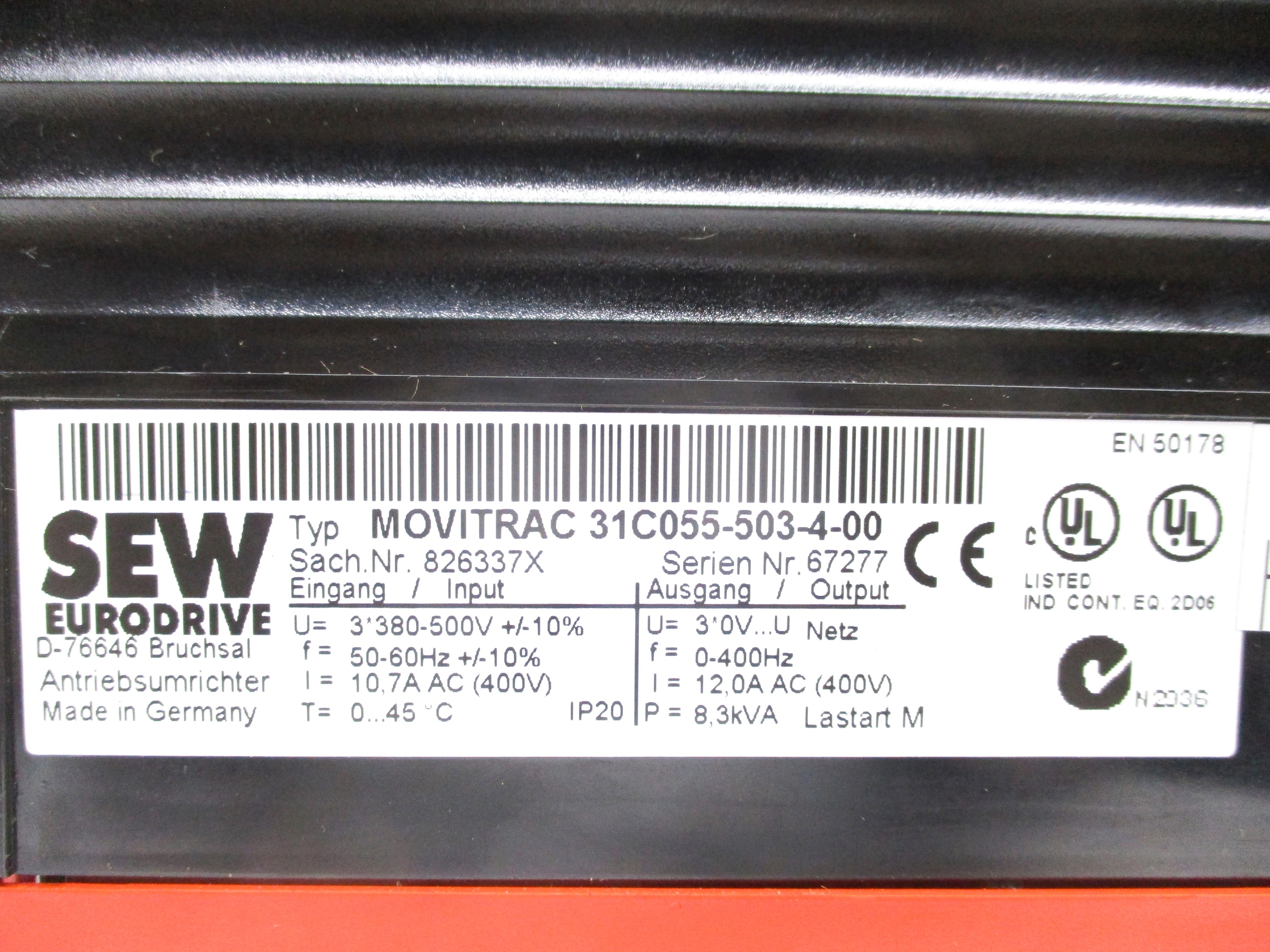SEW EURODRIVE 31C055-503-4-00 (AS PICTURED) NSNP