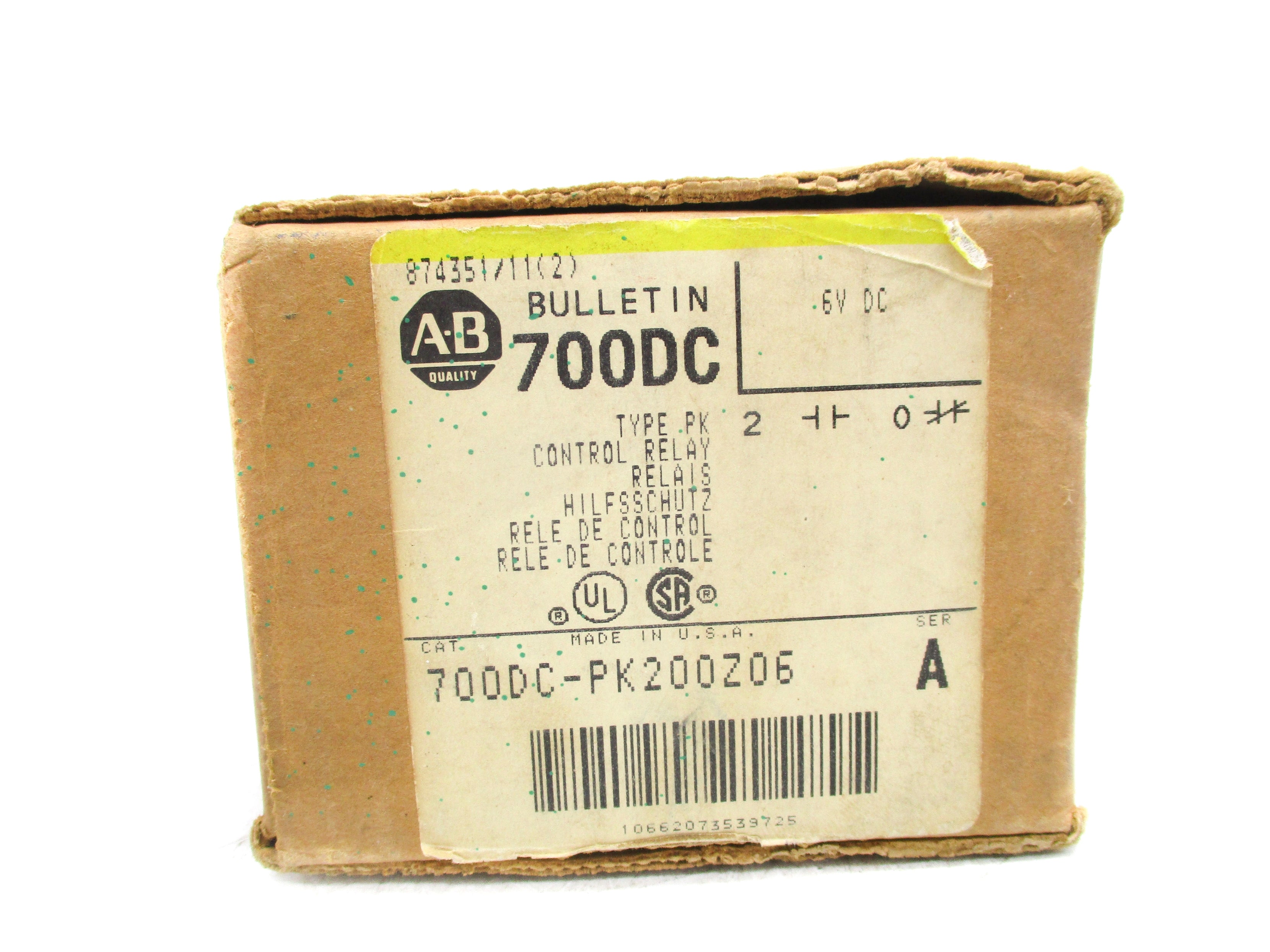 ALLEN BRADLEY 700DC-PK200Z06 SER. A 6VDC (BR/YL) NSMP