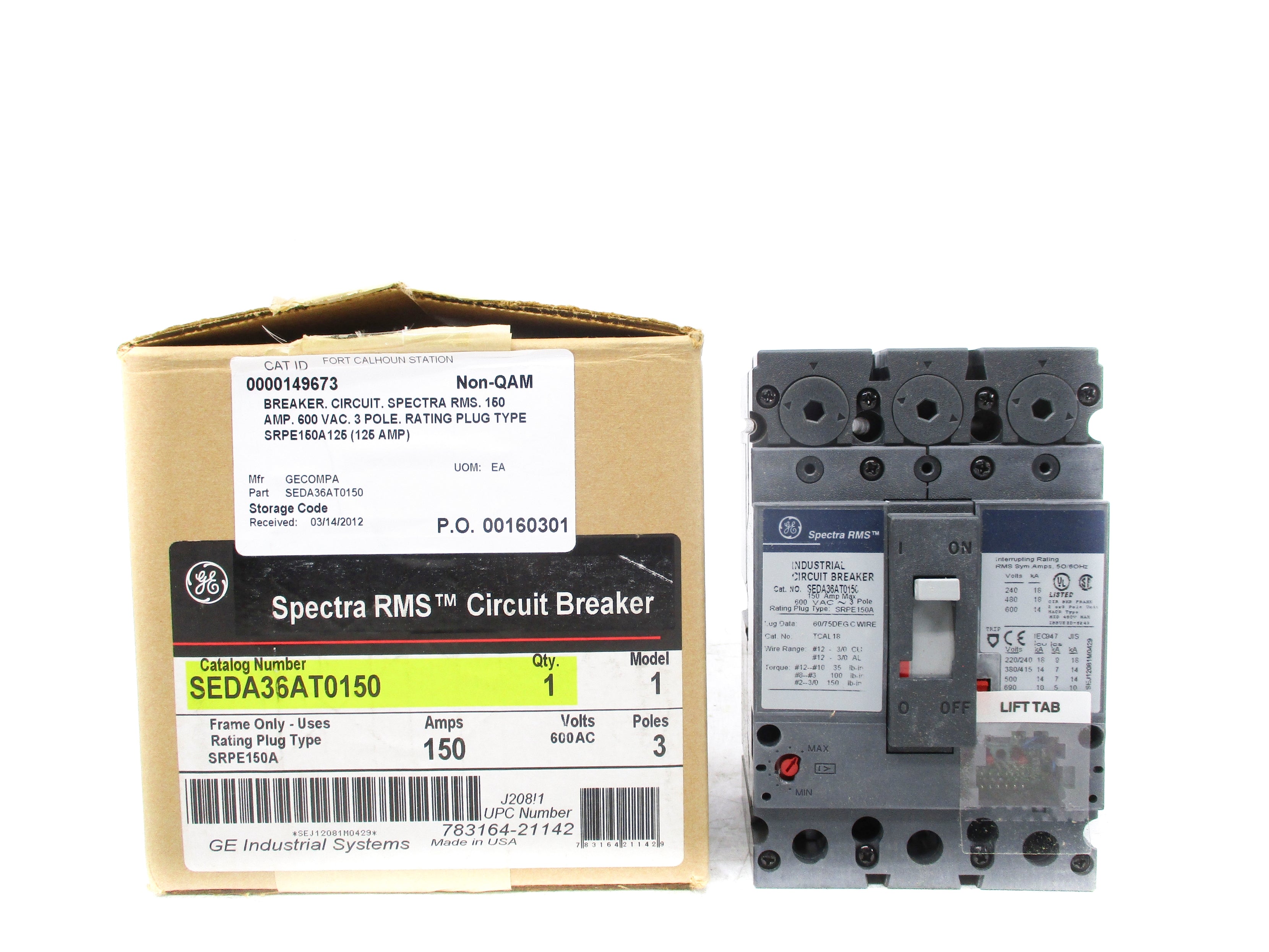 GENERAL ELECTRIC SEDA36AT0150 150A 600VAC NSMP