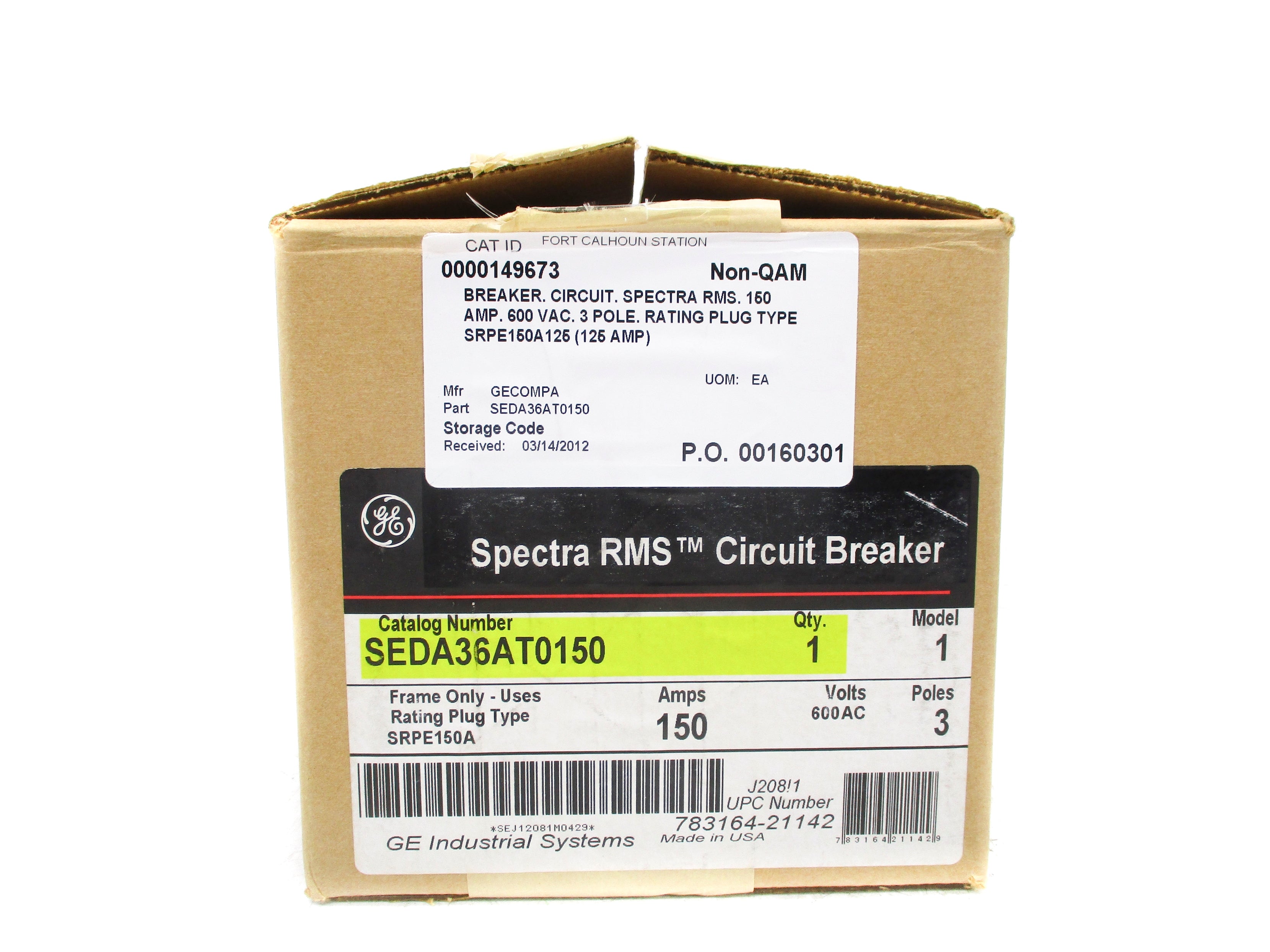GENERAL ELECTRIC SEDA36AT0150 150A 600VAC NSMP