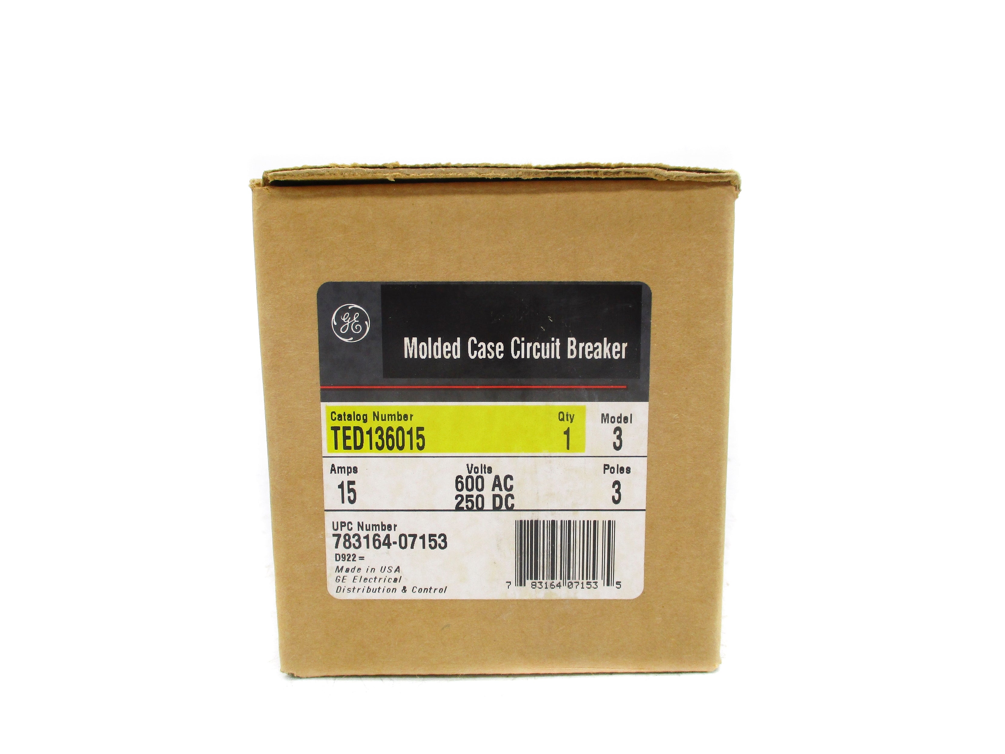 GENERAL ELECTRIC TED136015 15A 600VAC (GREEN) NSMP