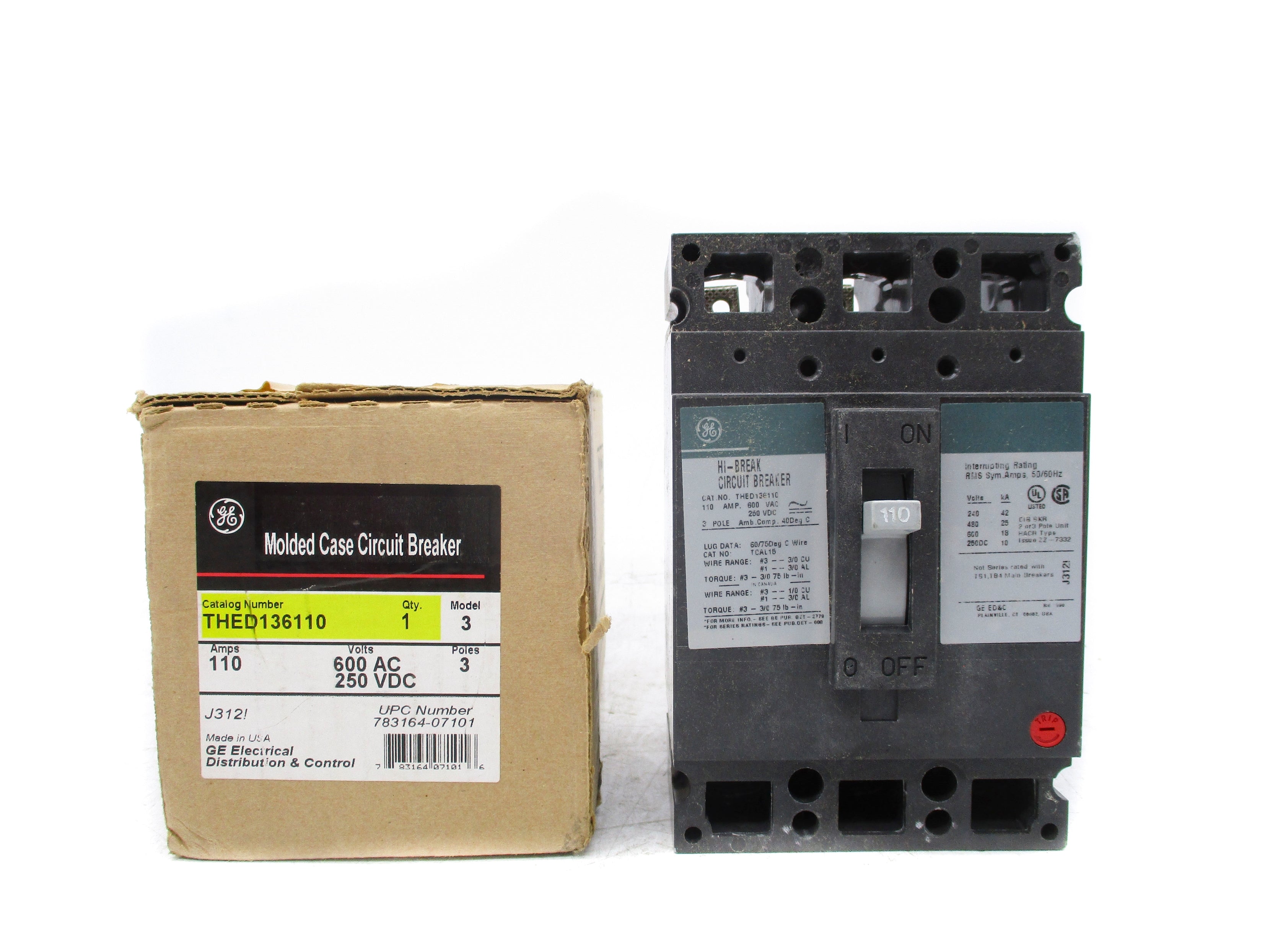 GENERAL ELECTRIC THED136110 110A 600VAC (AS PICTURED) NSMP