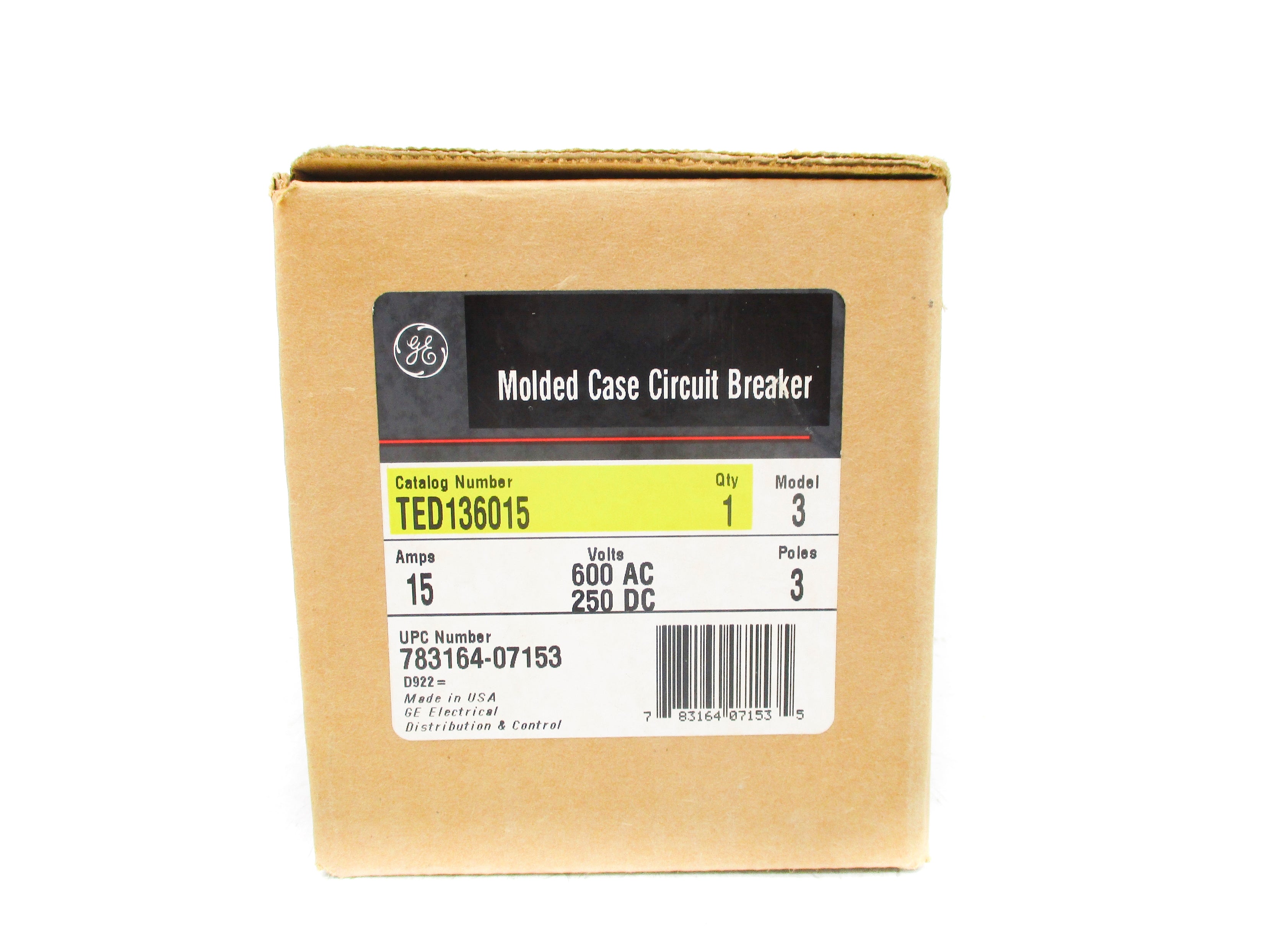 GENERAL ELECTRIC TED136015 15A 600VAC (AS PICTURED) NSMP