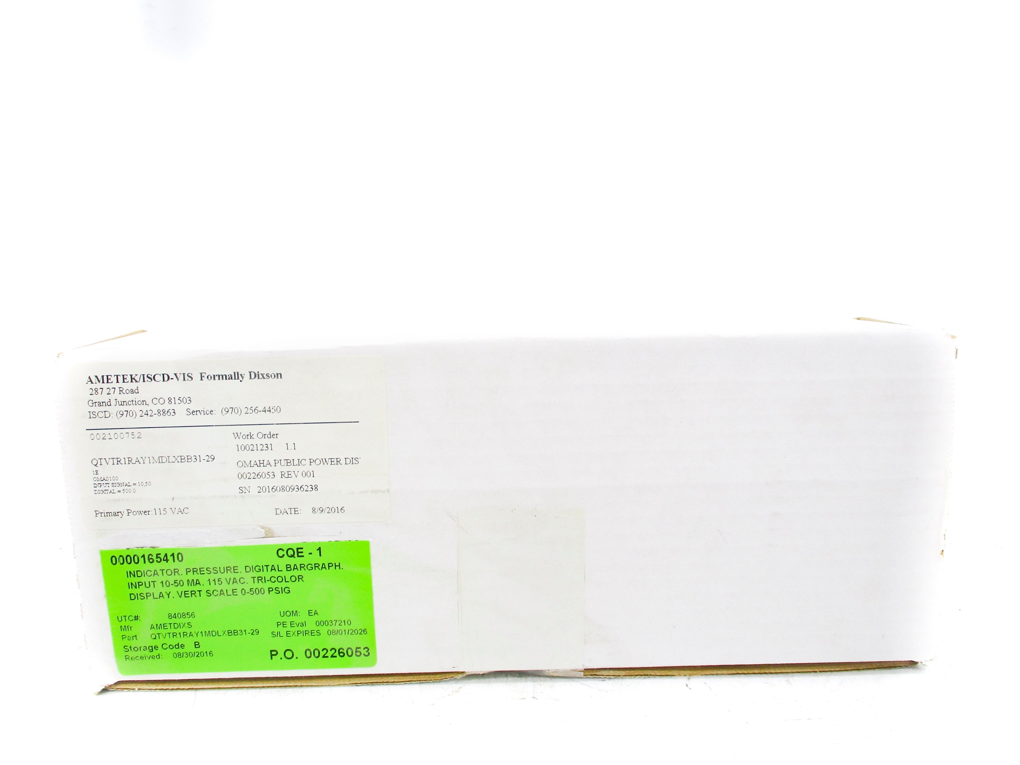 AMETEK QTVTR1RAY1MDLXBB31-29 0-500 NSMP