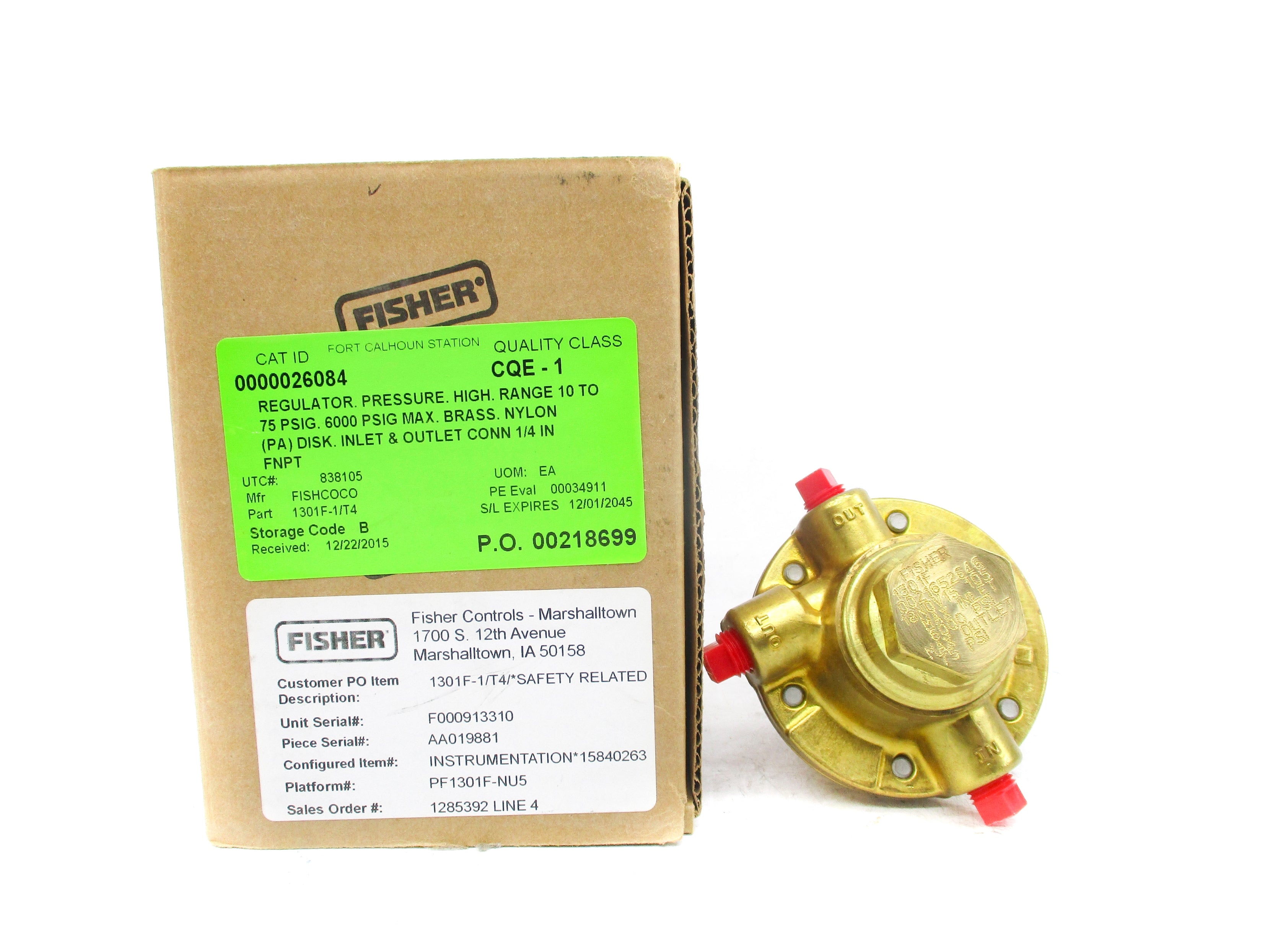 FISHER CONTROLS 1301F-1/T4 NSMP