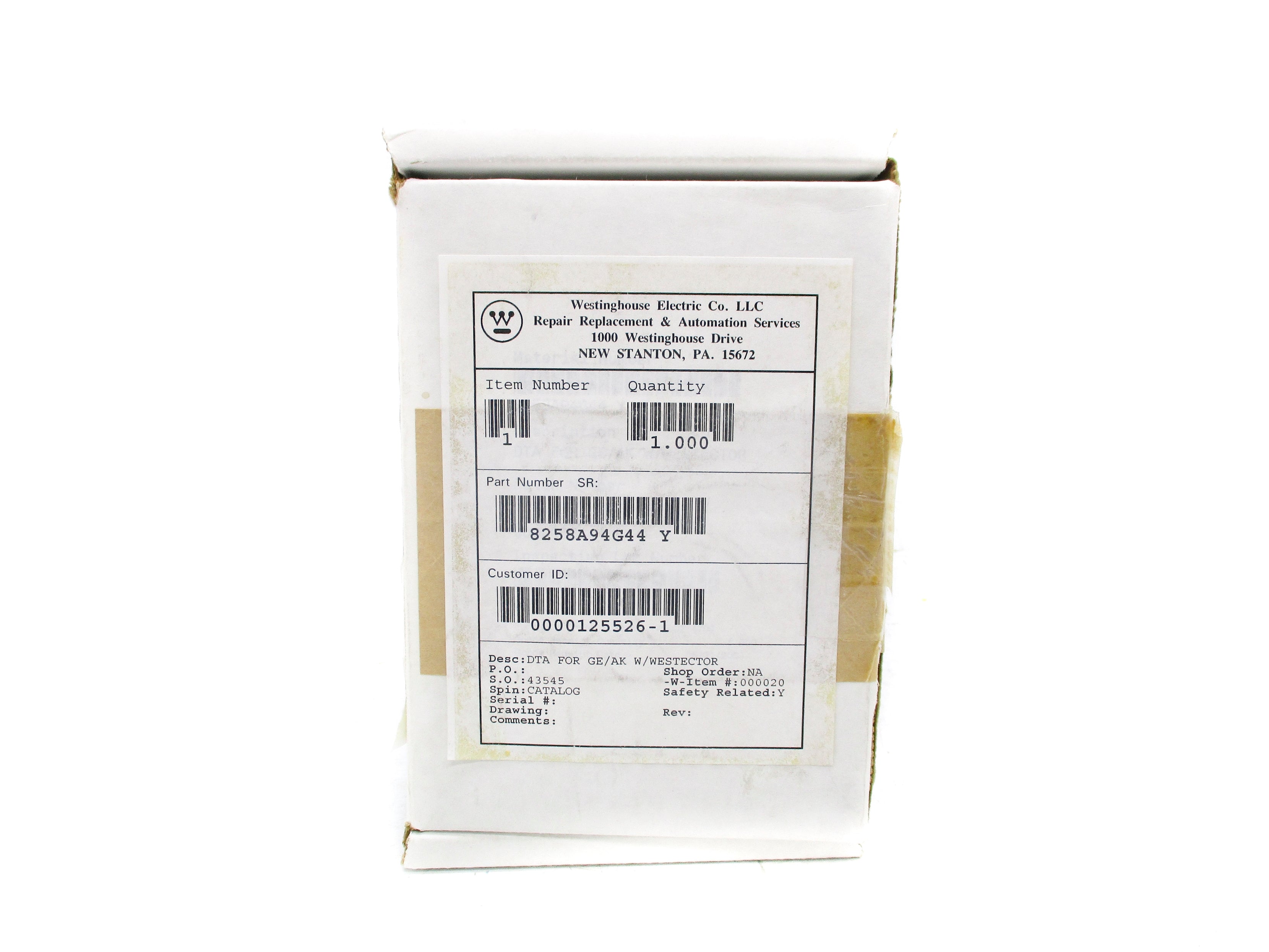 WESTINGHOUSE 8258A94G44 NSMP