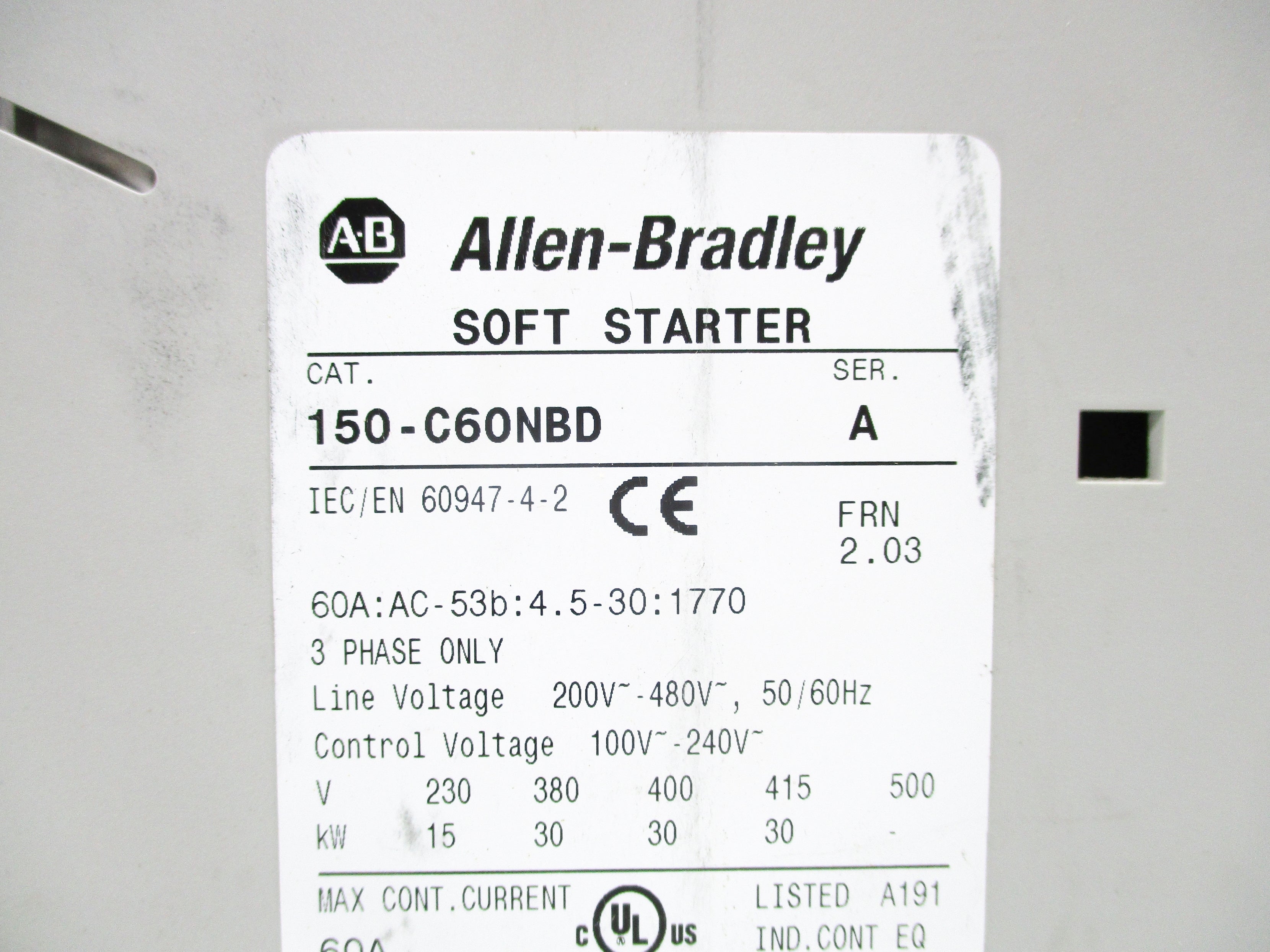 ALLEN BRADLEY 150-C60NBD SER. A F/W 2.03 UNMP
