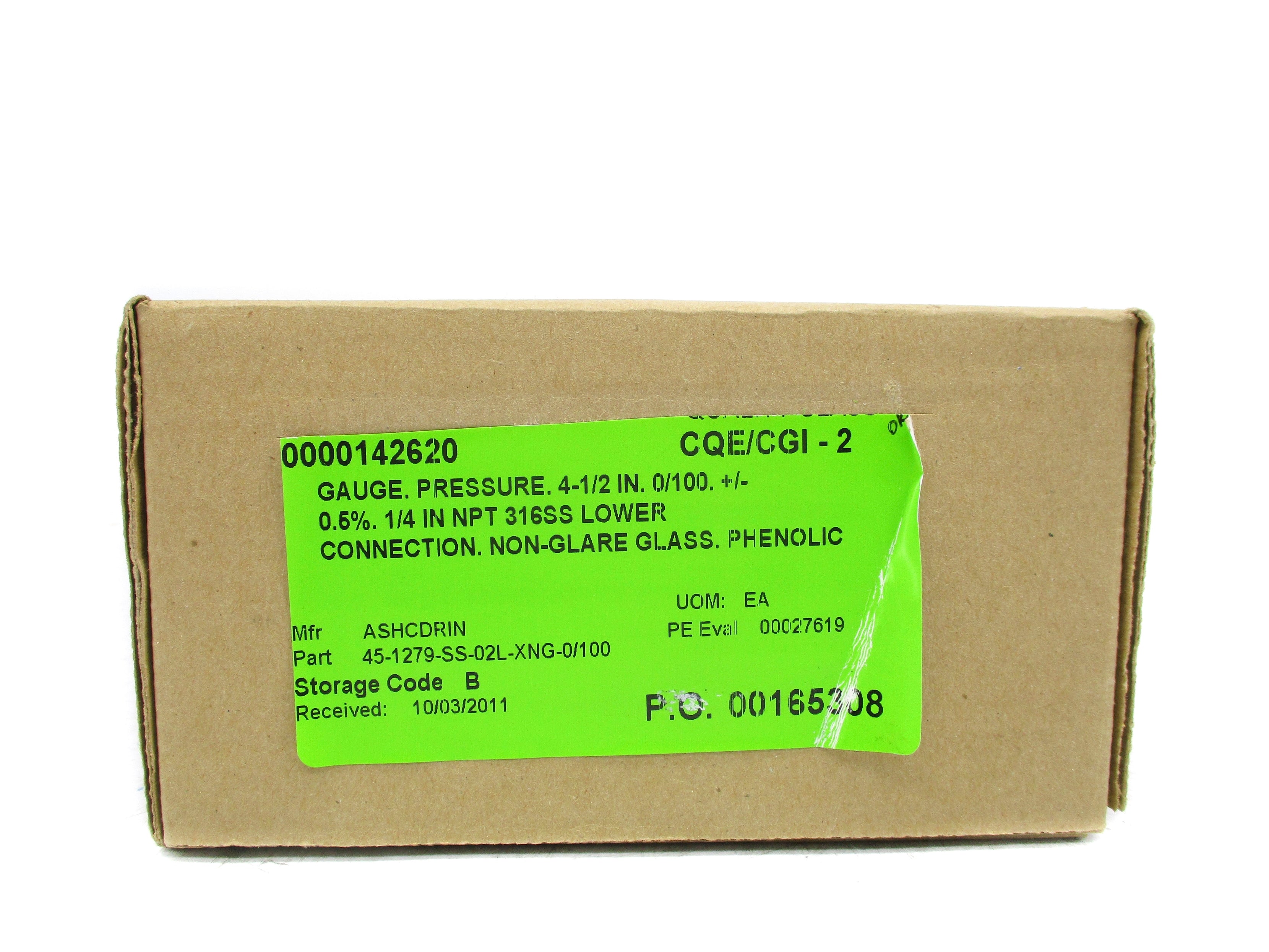 ASCROFT 45-1279-SS-02L-XNG 0-100PSI NSMP