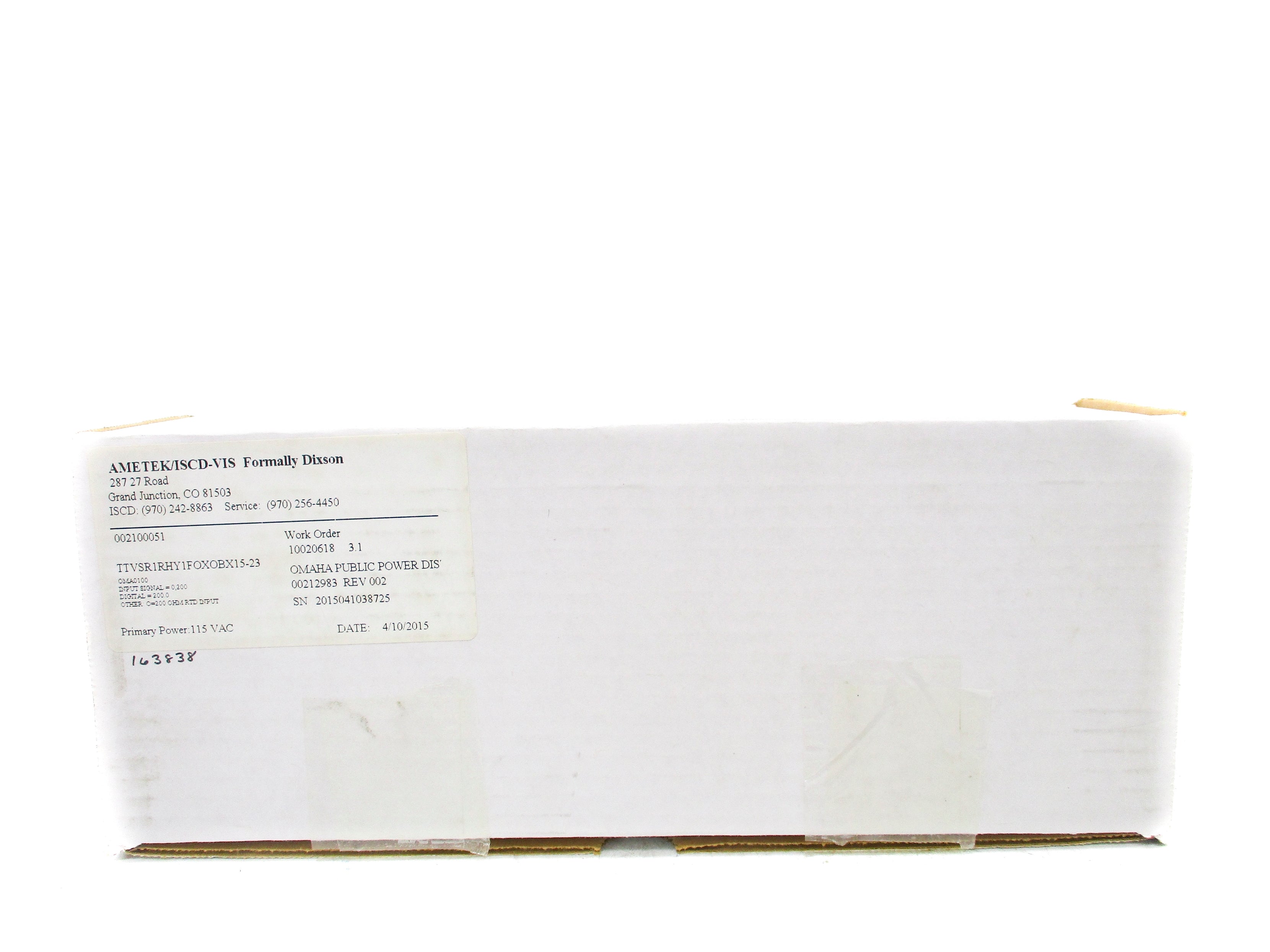 AMETEK TTVSR1RHY1FOXOBX15-23 0-20 (AS PICTURED) NSMP