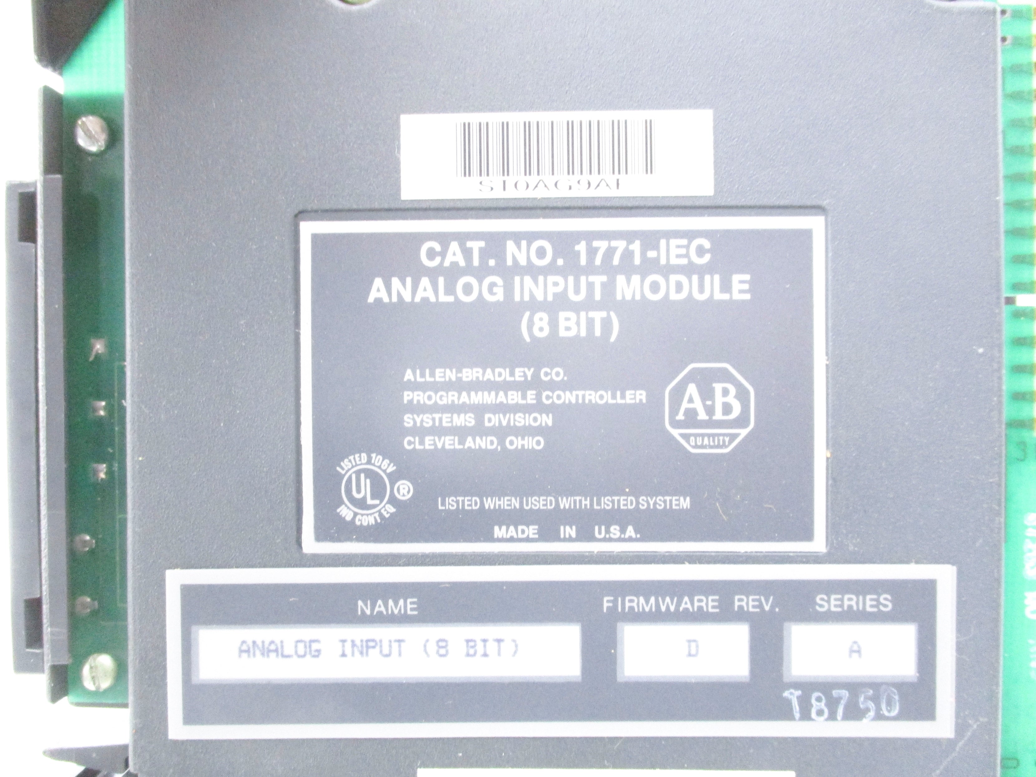 ALLEN BRADLEY 1771-IEC SER. A F/W D NSNP