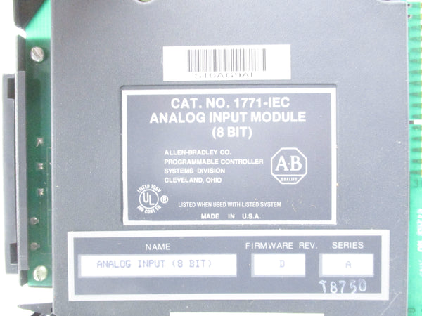 ALLEN BRADLEY 1771-IEC SER. A F/W D NSNP
