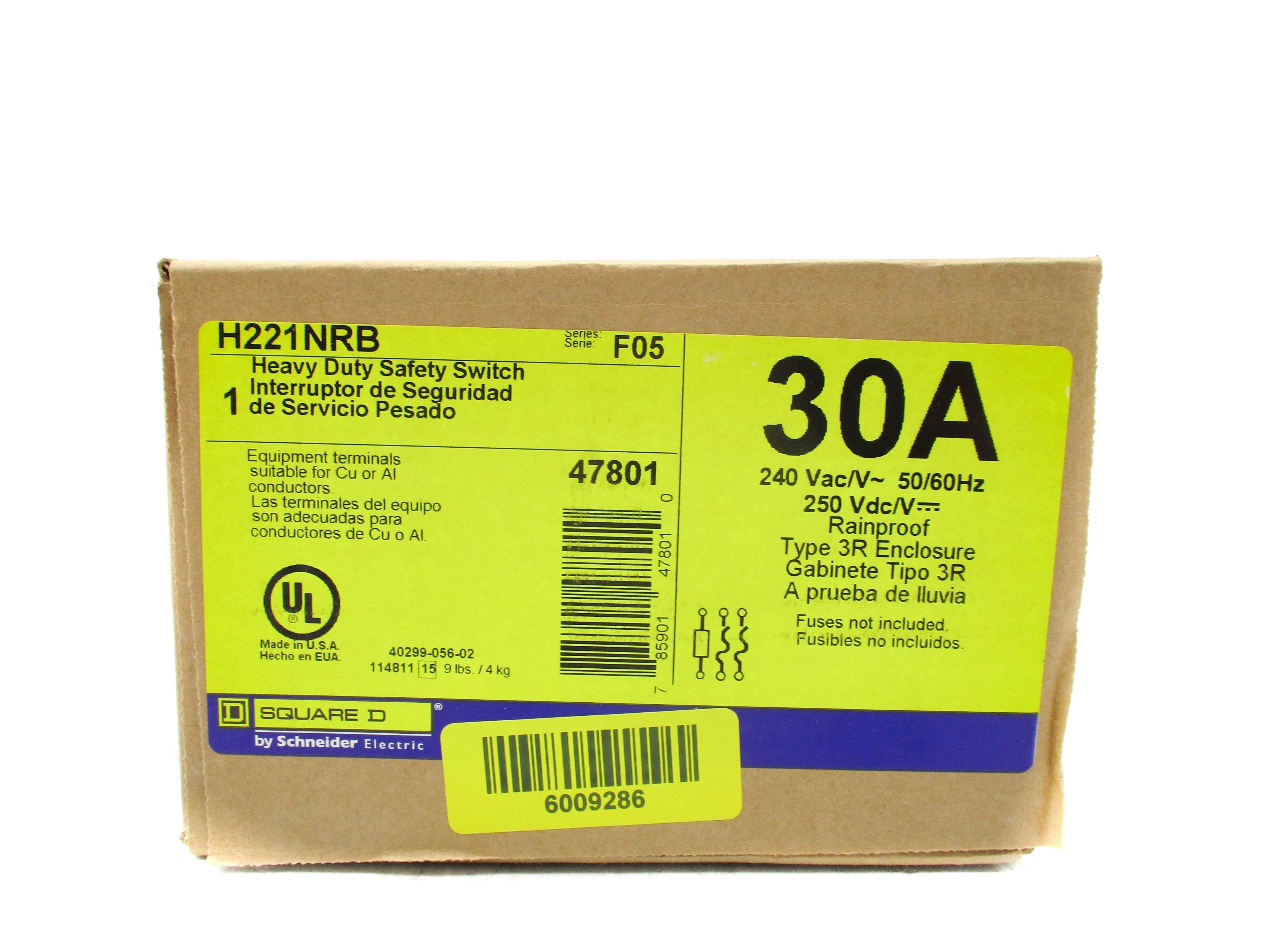 SQUARE D H221NRB SER. F05 NSFS