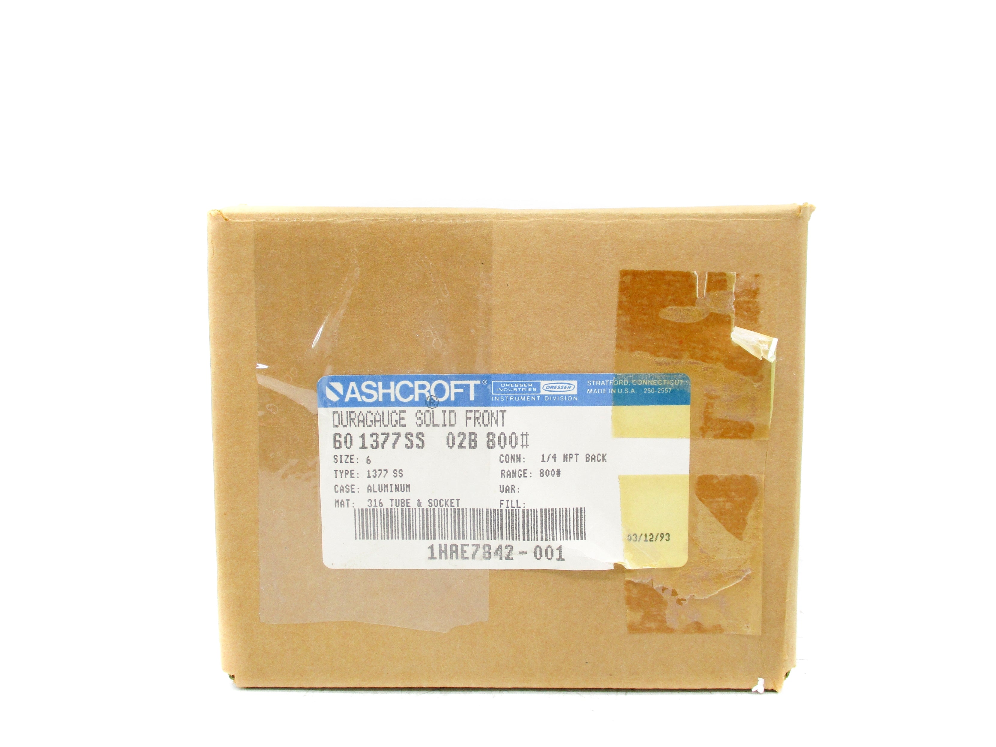 ASHCROFT 601377SS02B800# 0-800PSI NSMP