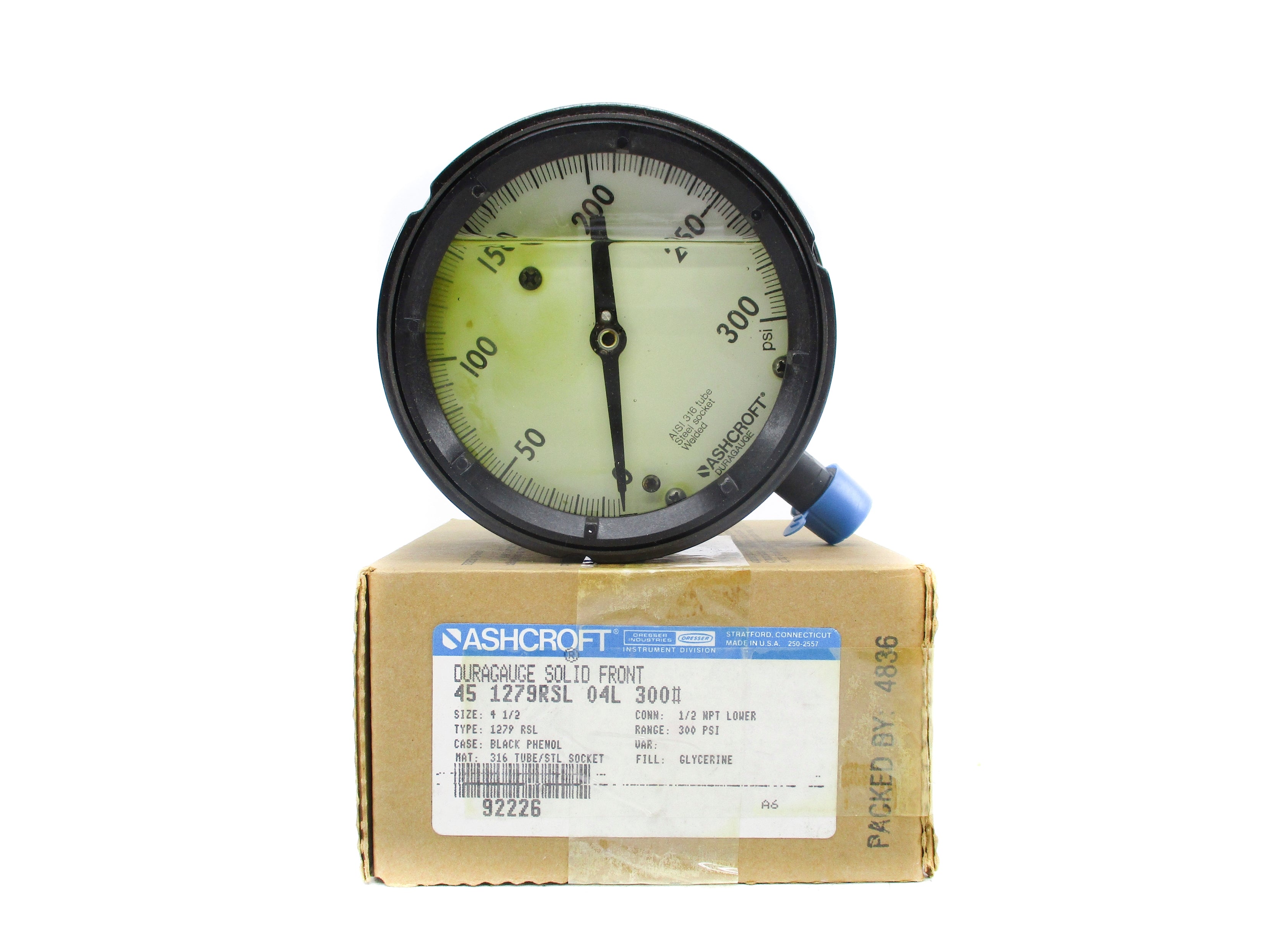 ASHCROFT 451279RSL04L300# 0-300PSI NSMP