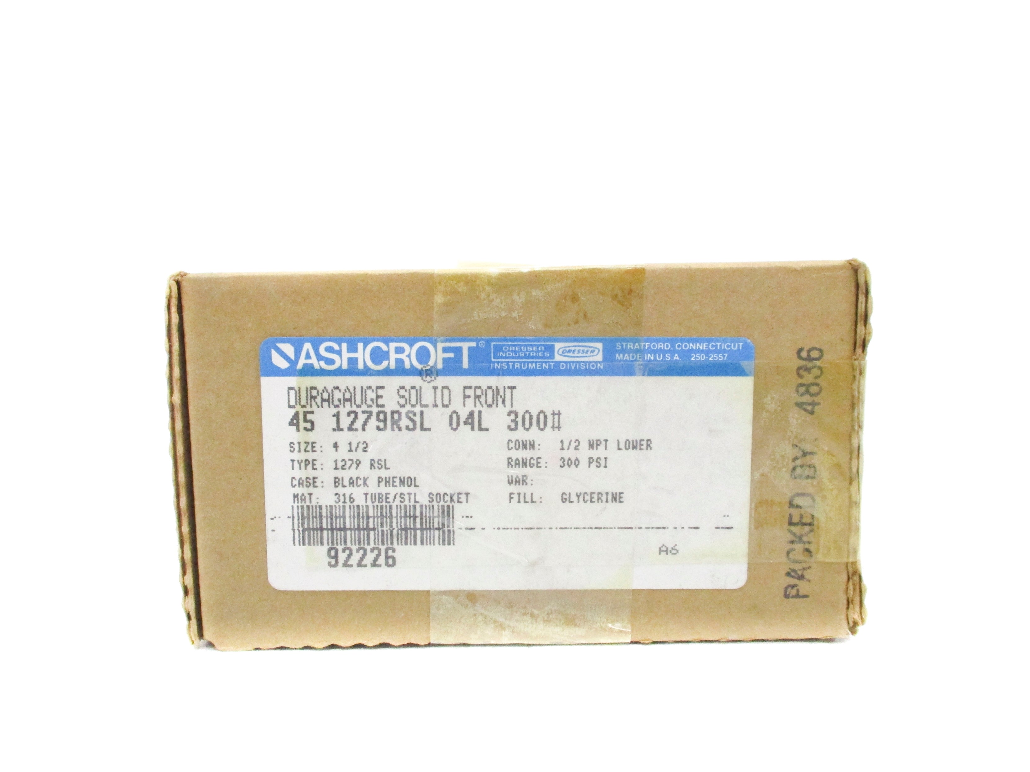 ASHCROFT 451279RSL04L300# 0-300PSI NSMP
