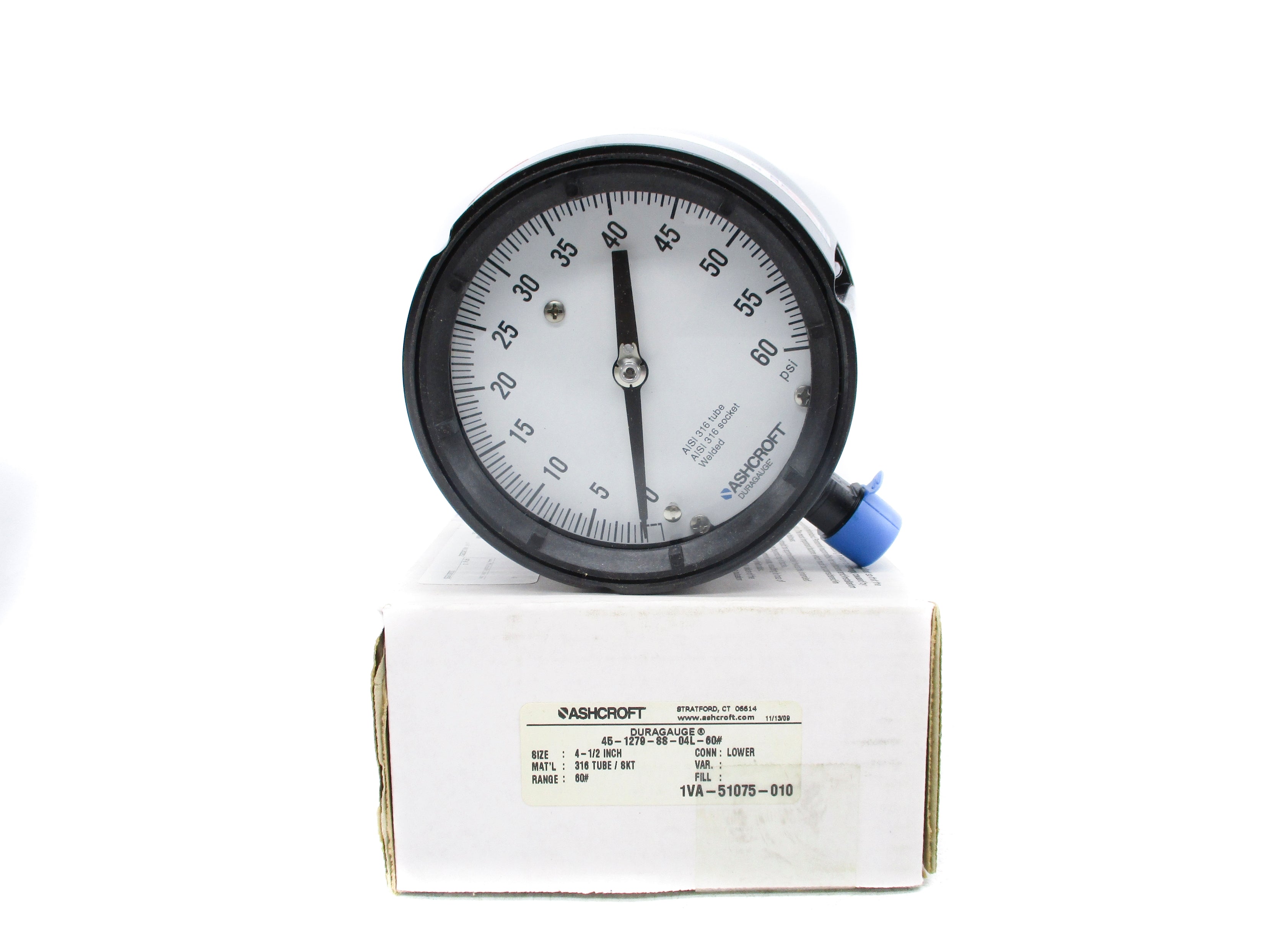 ASHCROFT 45-1279-SS-04L-60# 60PSI 4-1/2" NSMP
