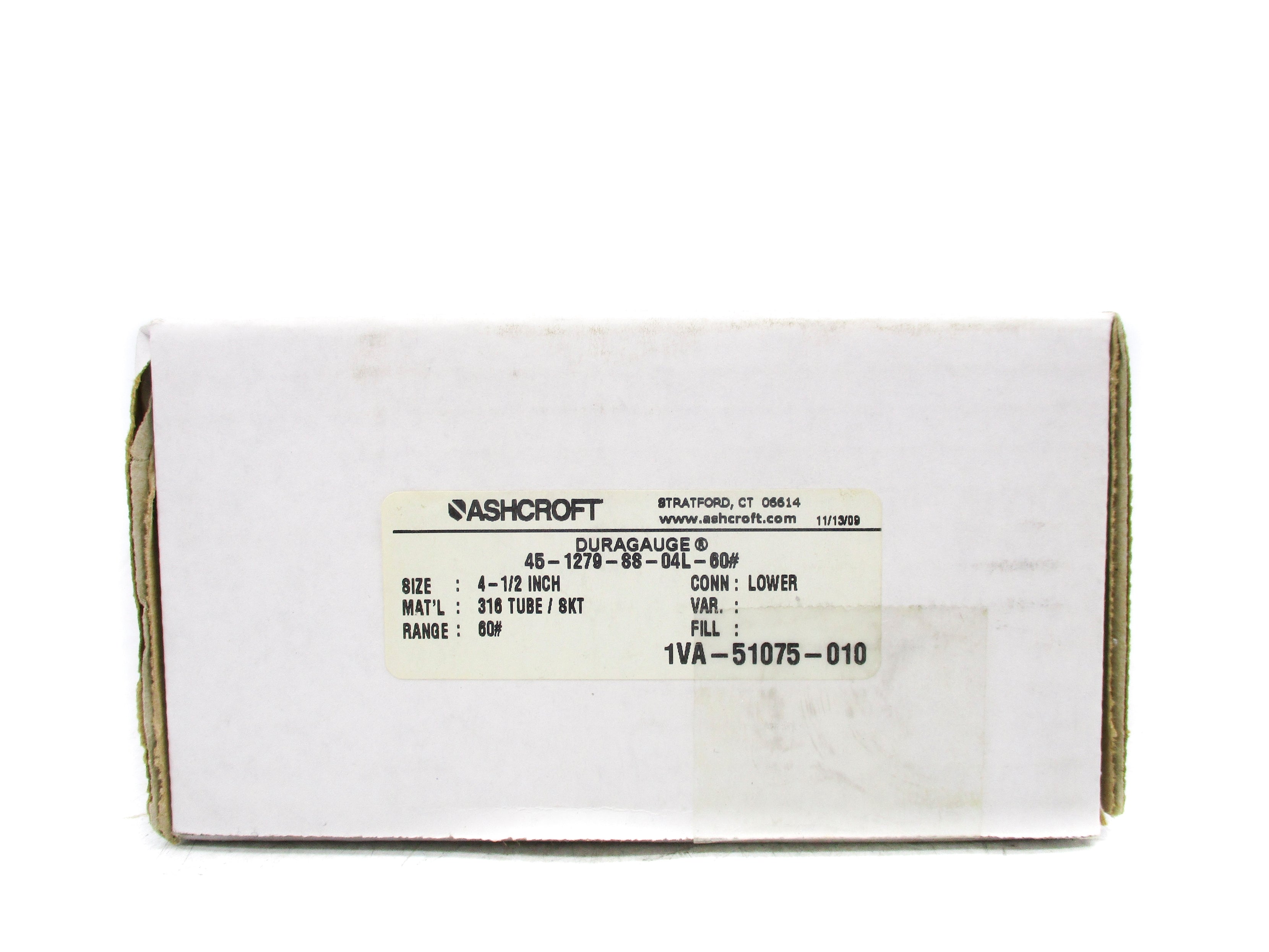 ASHCROFT 45-1279-SS-04L-60# 60PSI 4-1/2" NSMP
