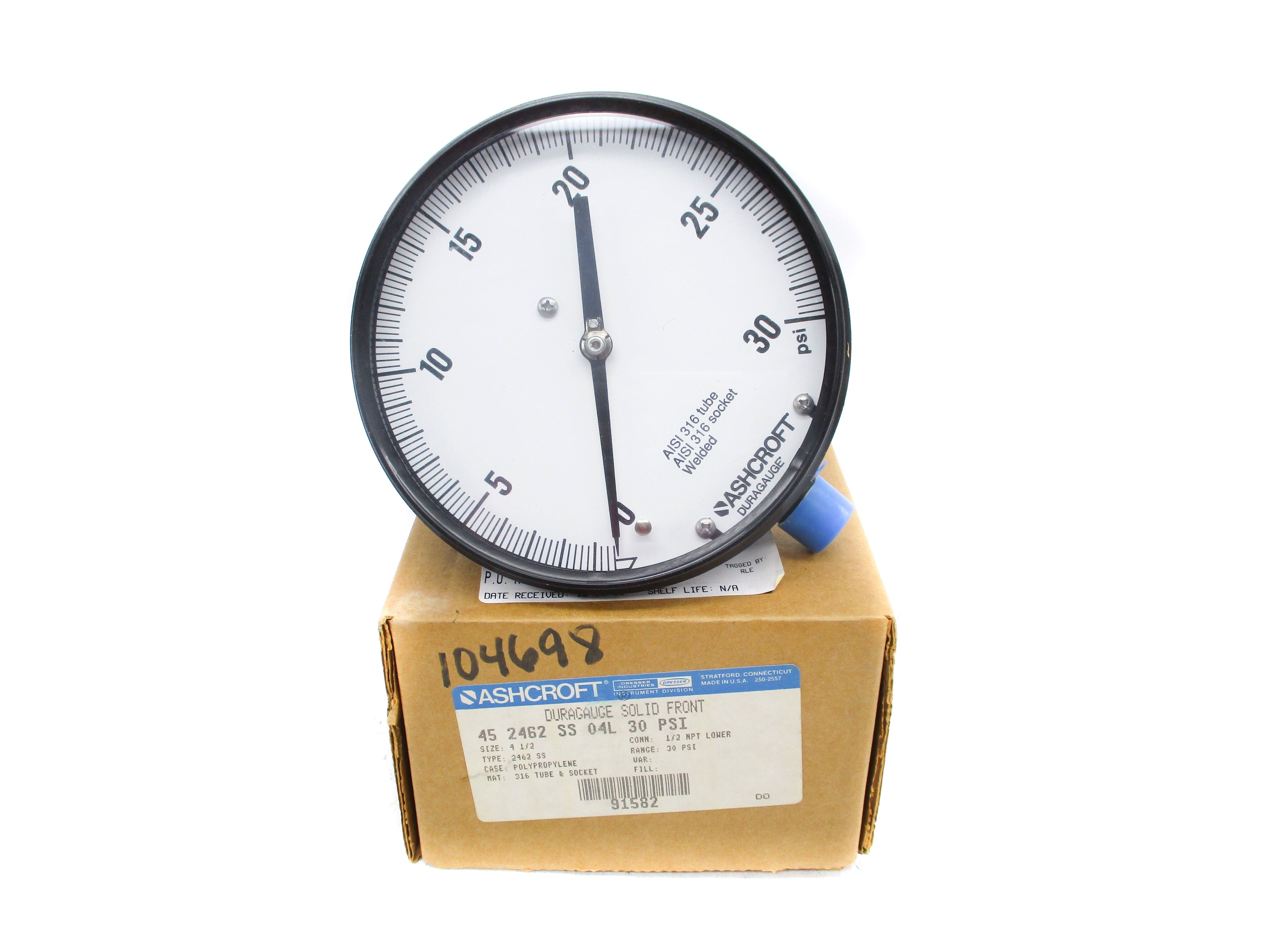 ASHCROFT 452462SS04L30 0-30PSI NSMP