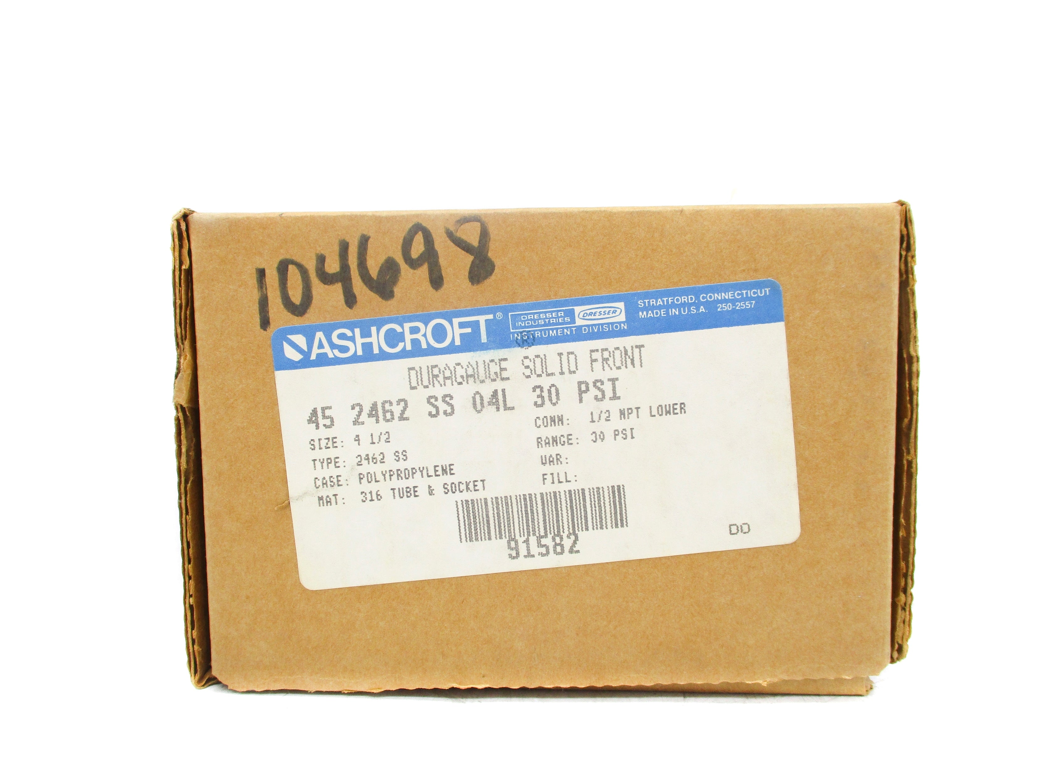 ASHCROFT 452462SS04L30 0-30PSI NSMP