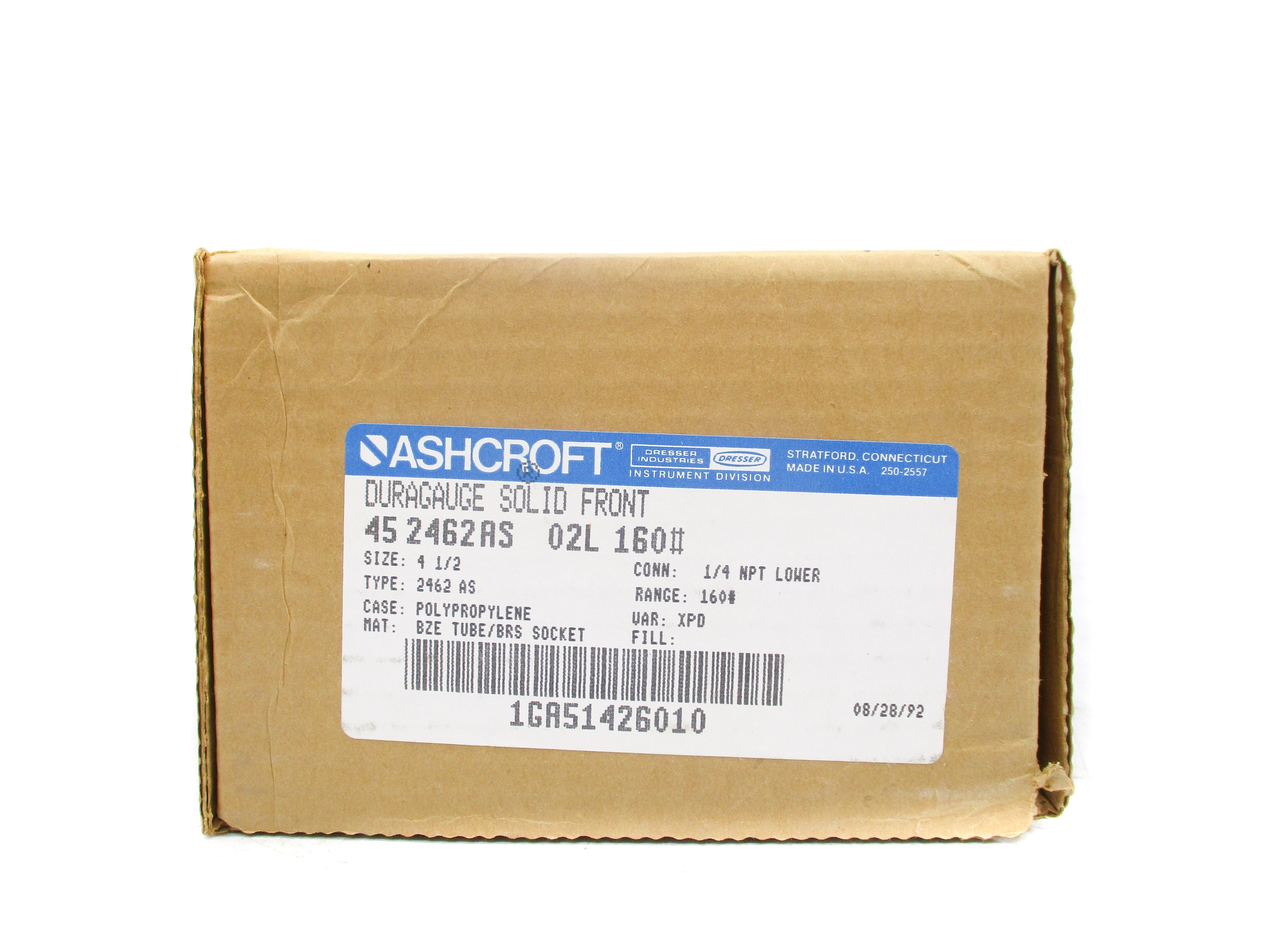 ASHCROFT 452462AS02L160# 0-160PSI NSMP