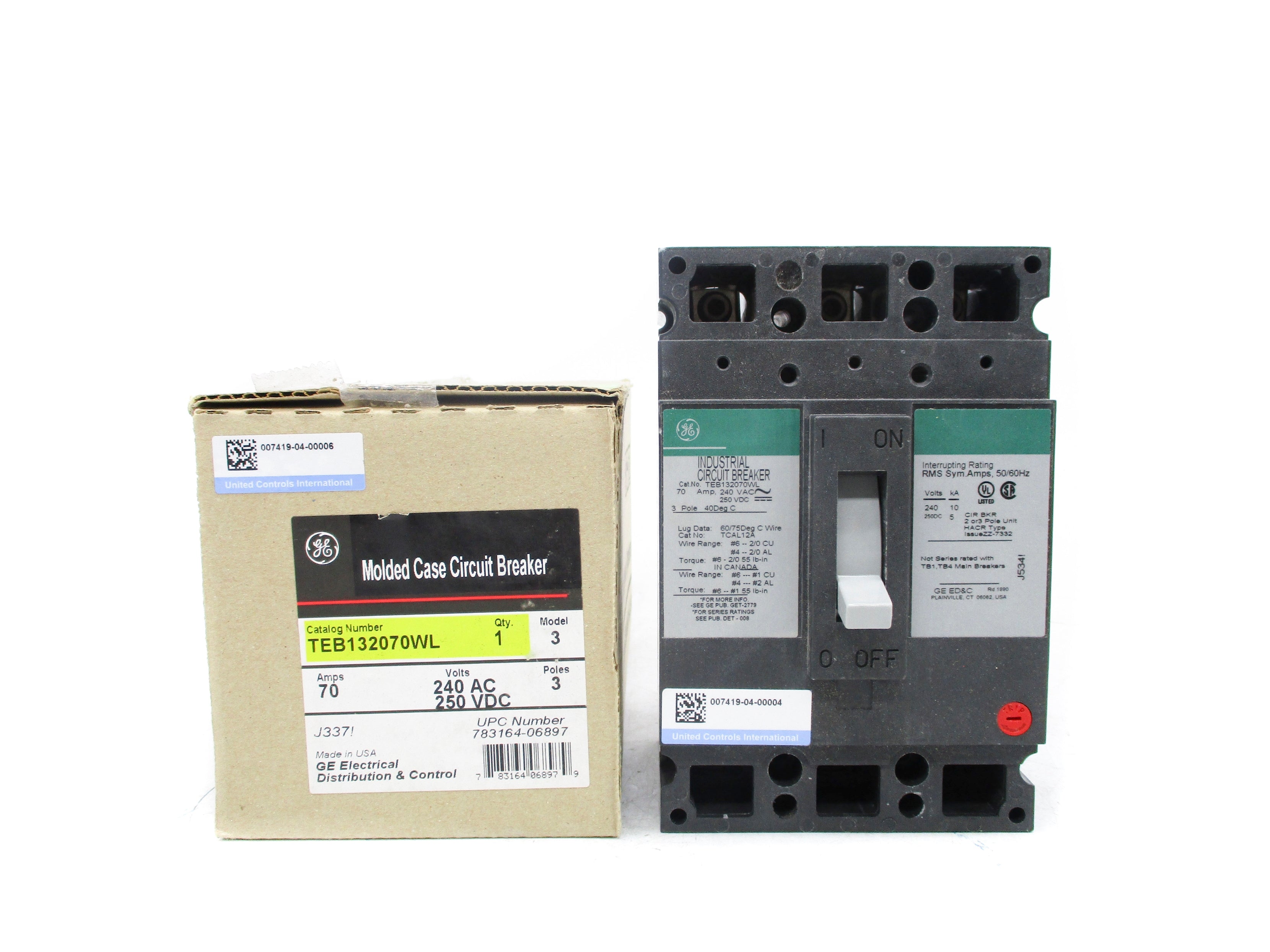 GENERAL ELECTRIC TEB132070WL 70A 240VAC NSMP