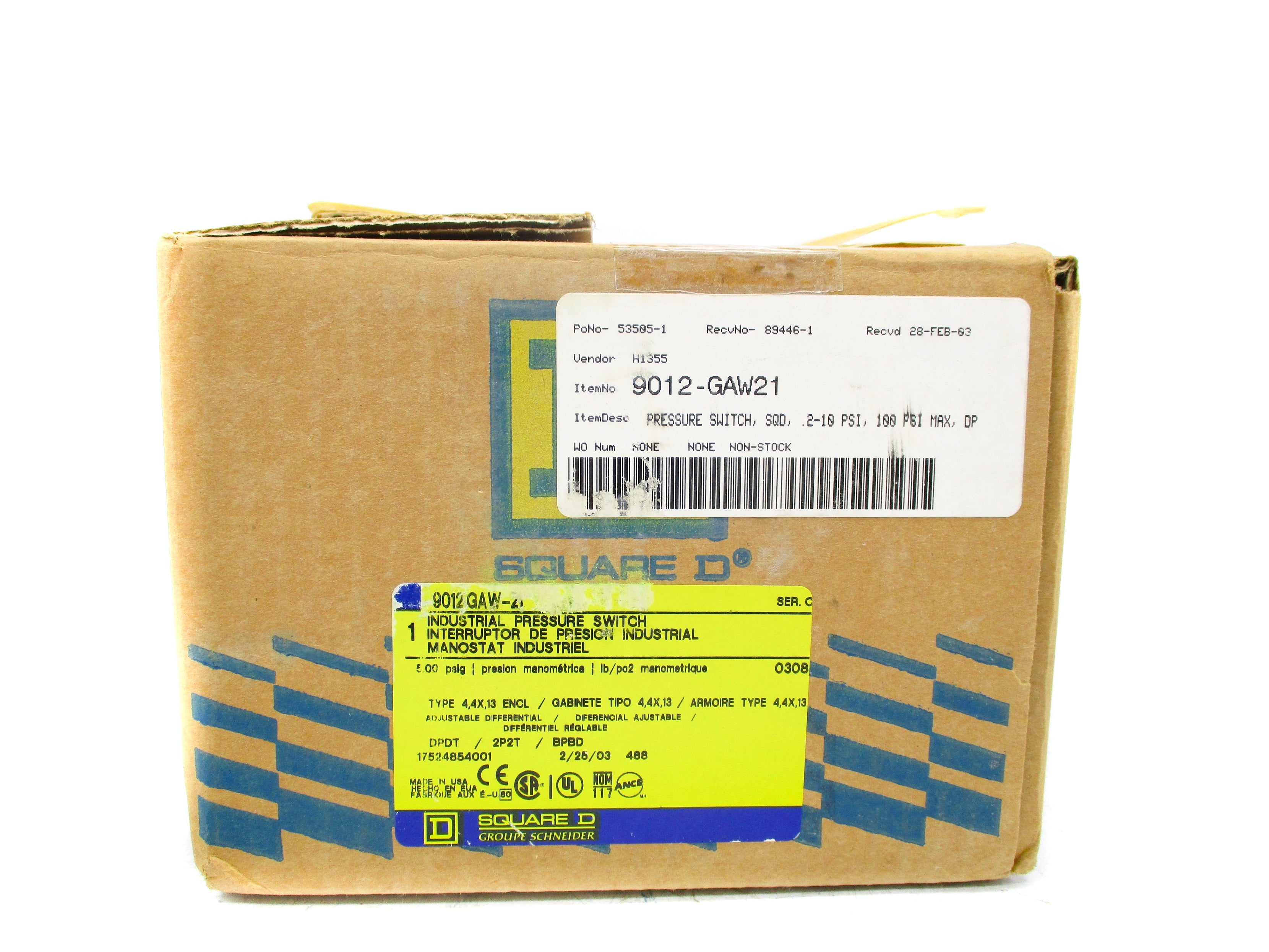 SQUARE D 9012GAW21 SER. C NSMP