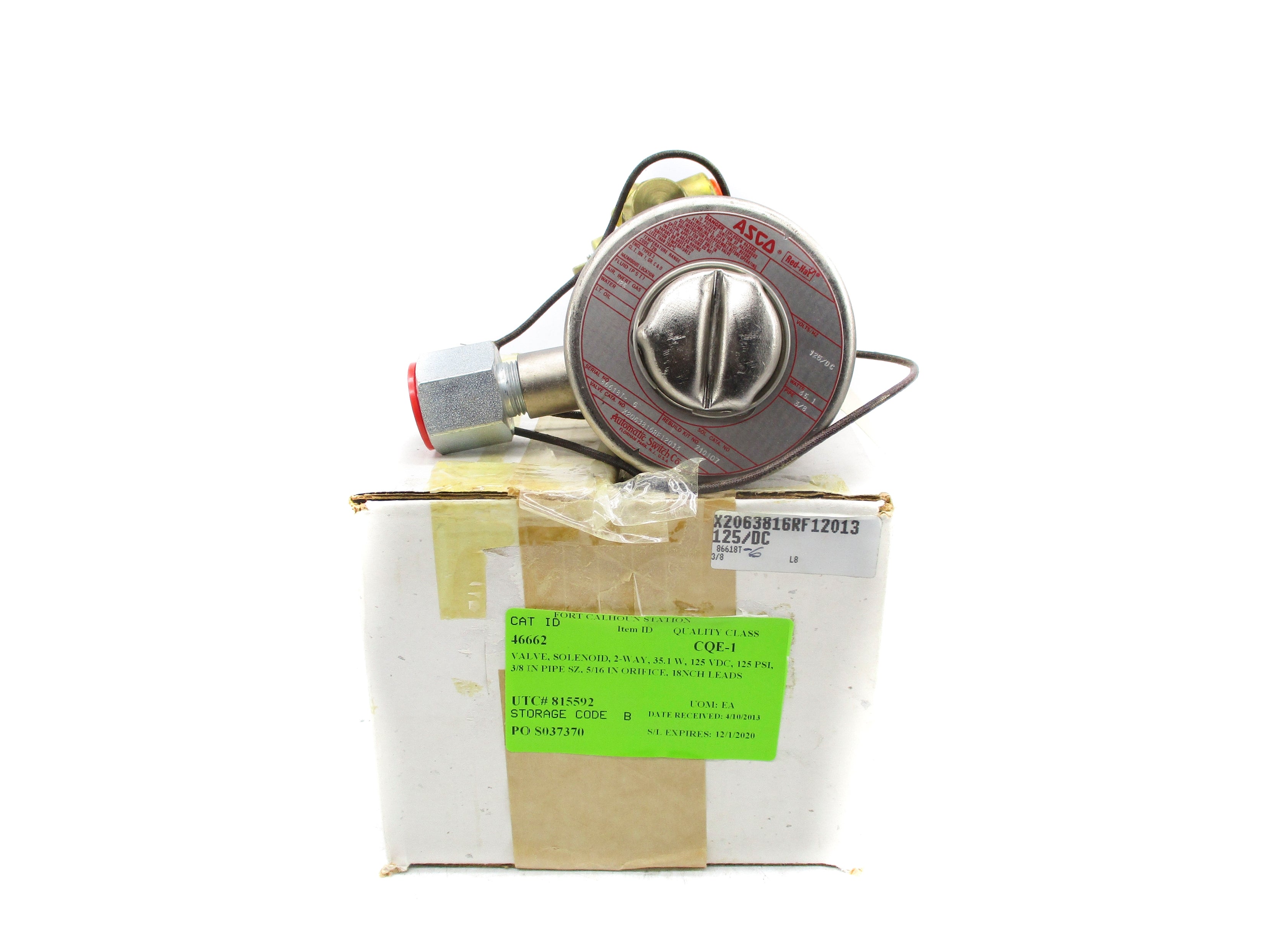 ASCO X2063816RF12013 125VDC 0-125PSI 3/8" NSMP
