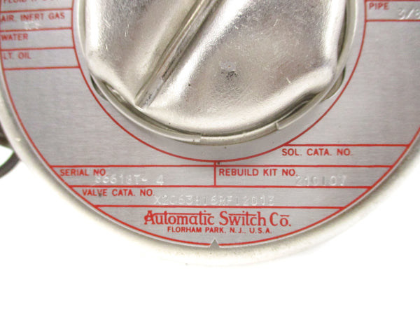 ASCO X2063816RF12013 125VDC 0-125PSI 3/8" NSNP