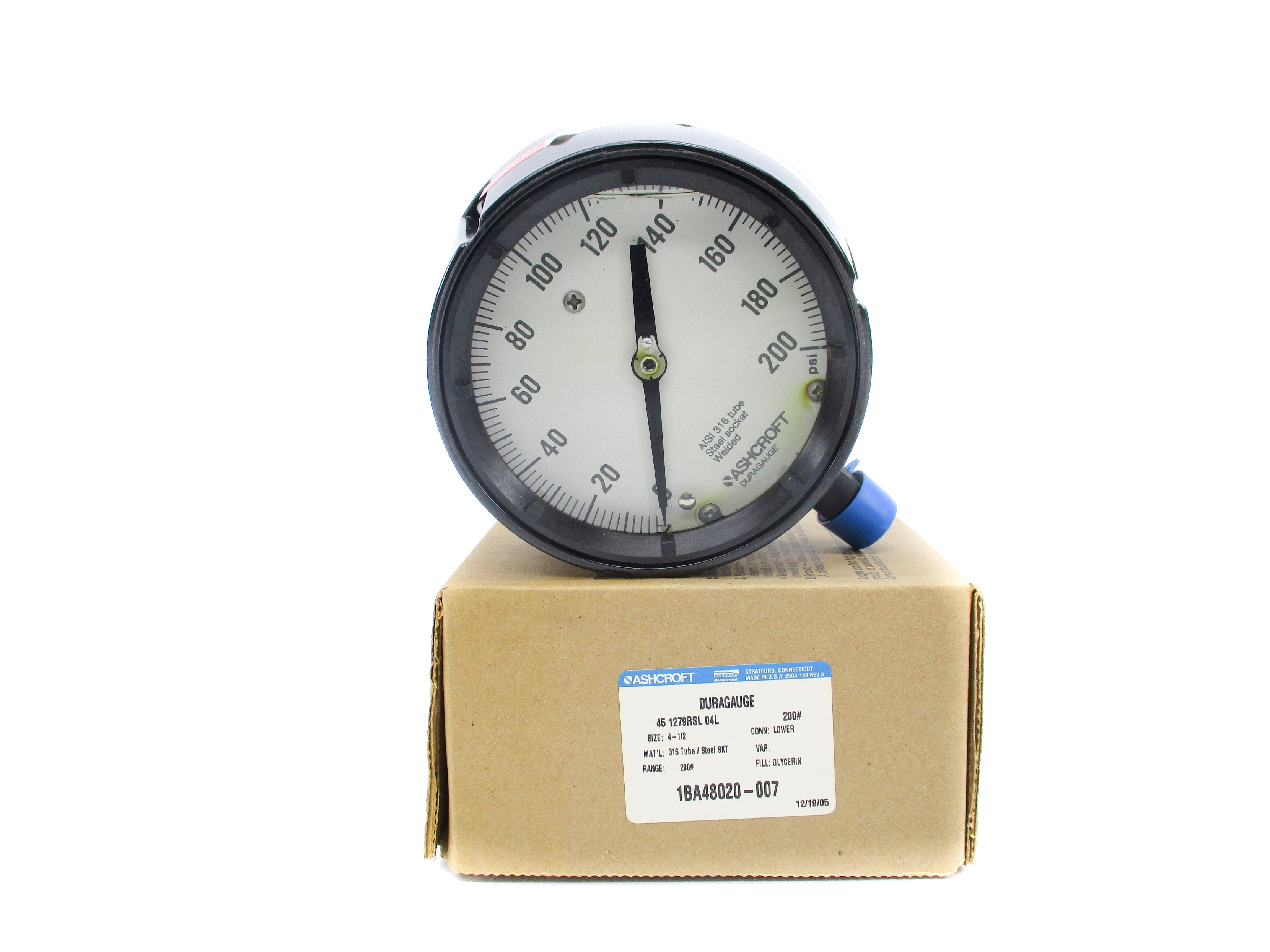 ASHCROFT 451279RSL04L200# 0-200PSI NSMP