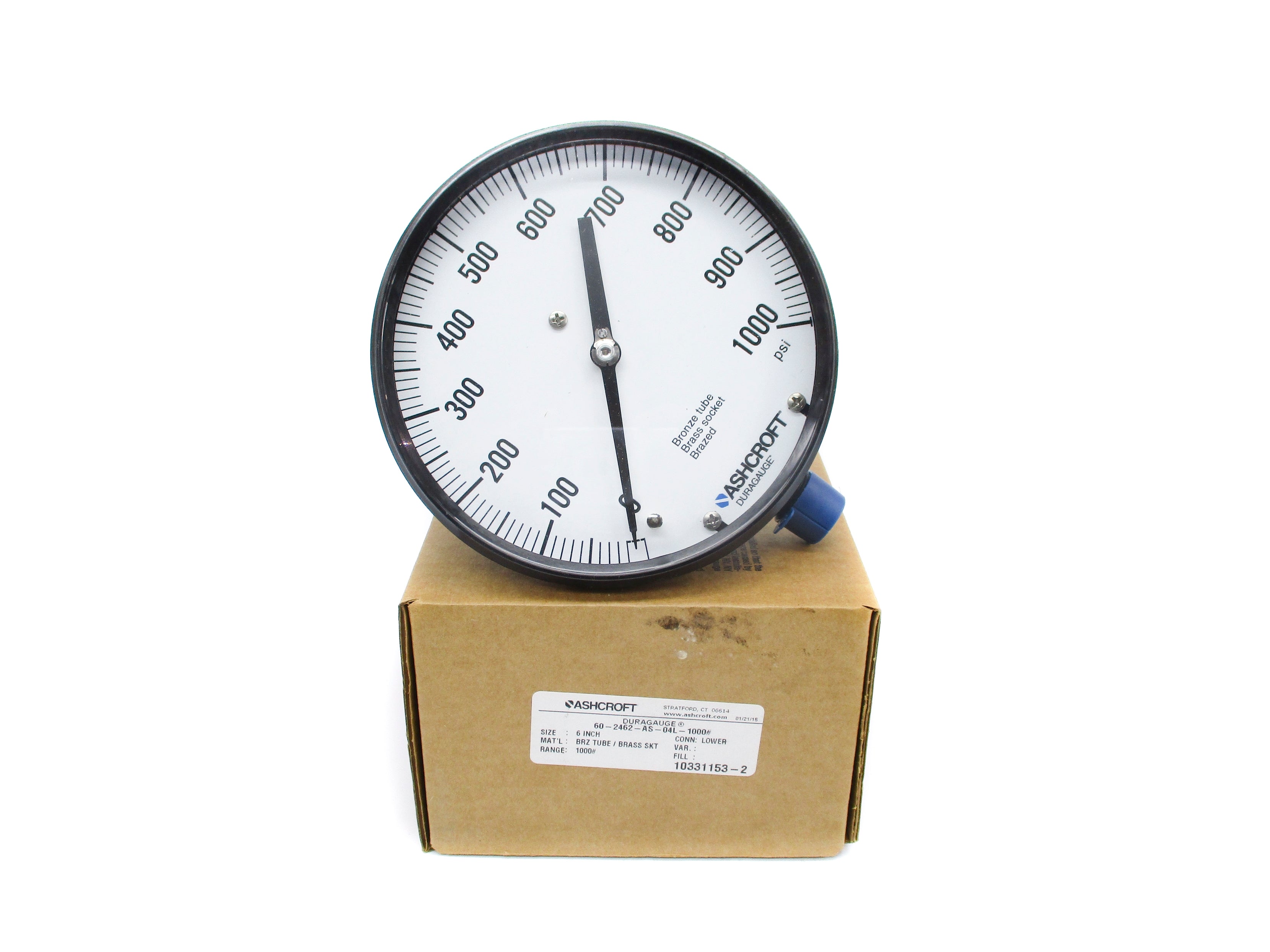 ASHCROFT 60-2462-AS-04L-1000# 0-1000PSI NSMP