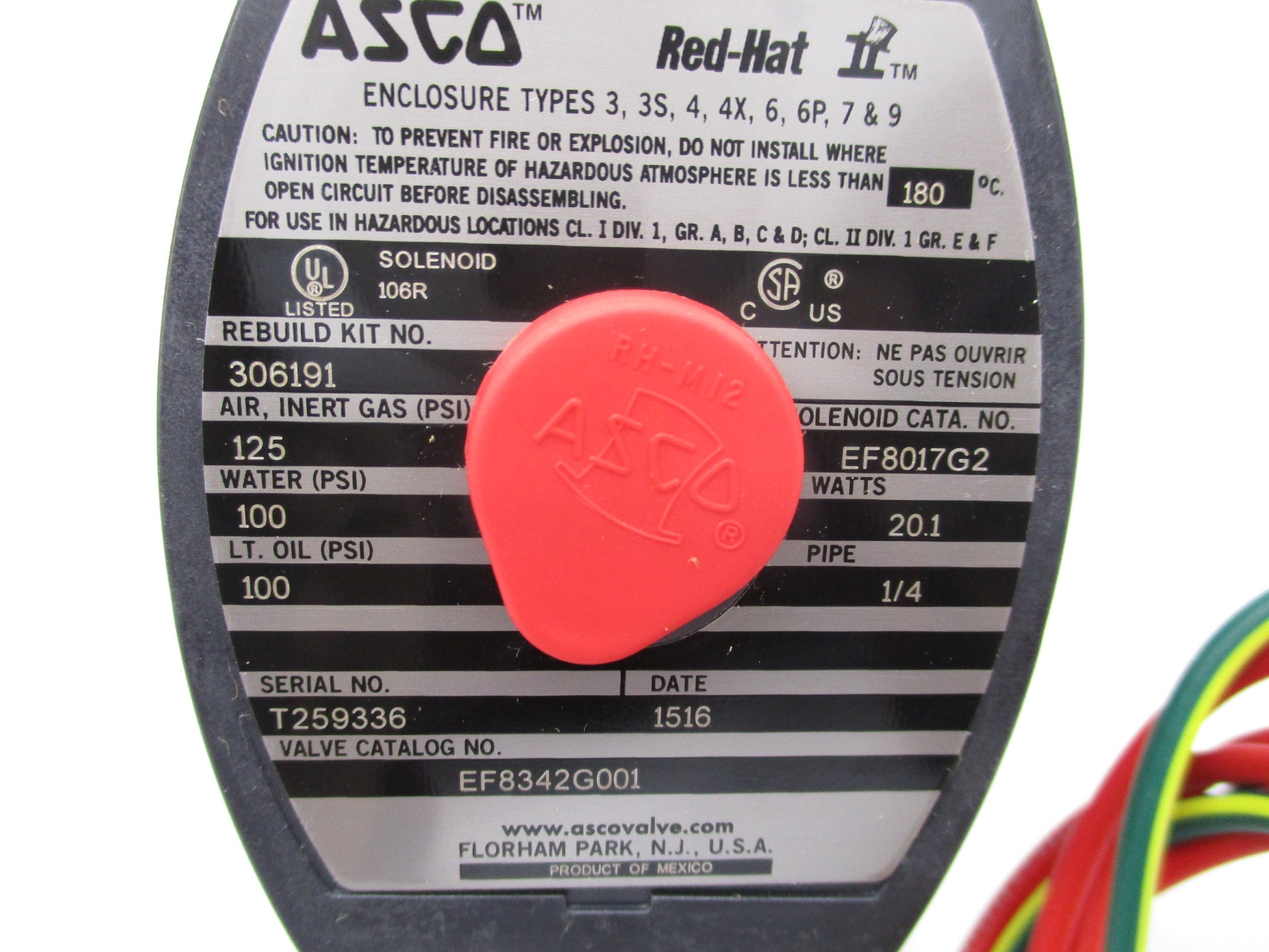 ASCO EF8342G001 1/4" 120V NSNP