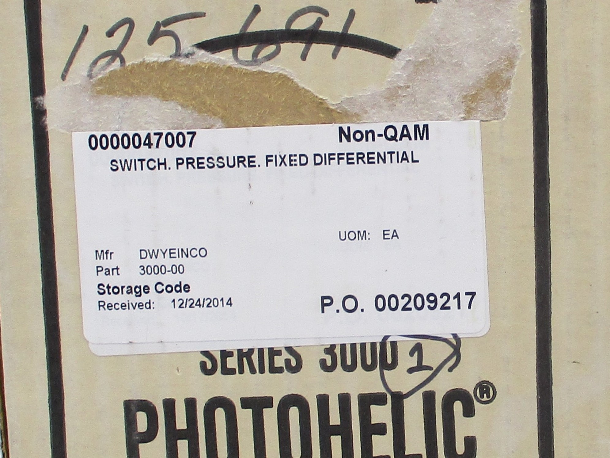 DWYER 3000-00C 0-0.25IN NSMP
