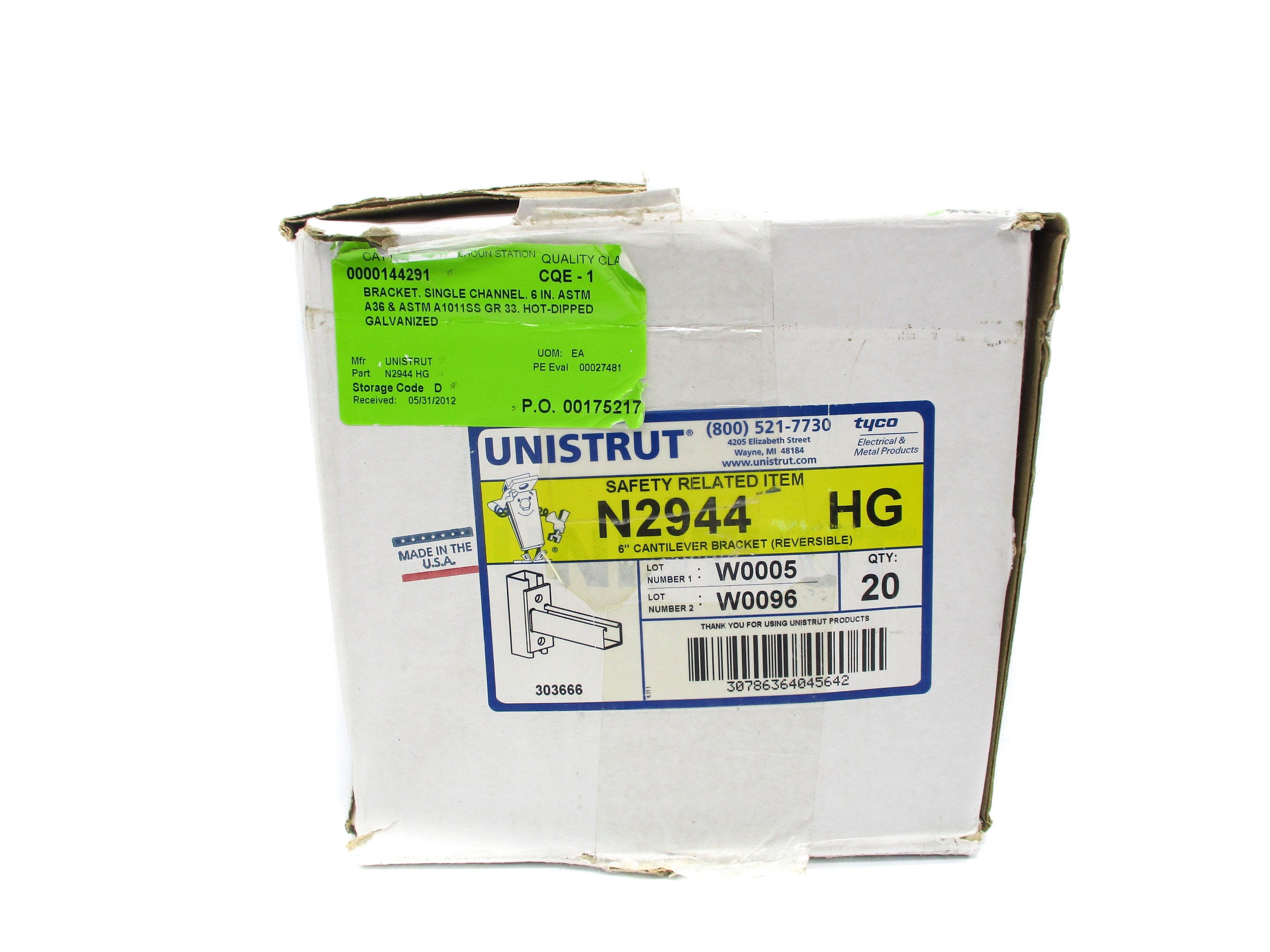 UNISTRUT N2944HG (PKG OF 20) NSMP