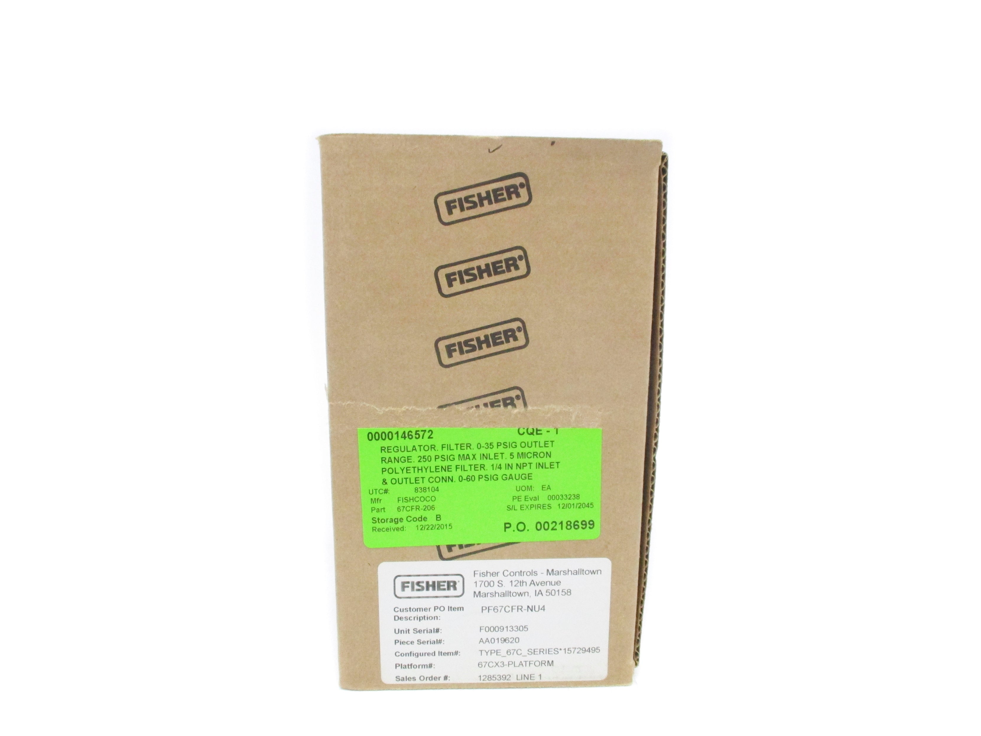FISHER CONTROLS 67CFR-206 250PSI NSMP