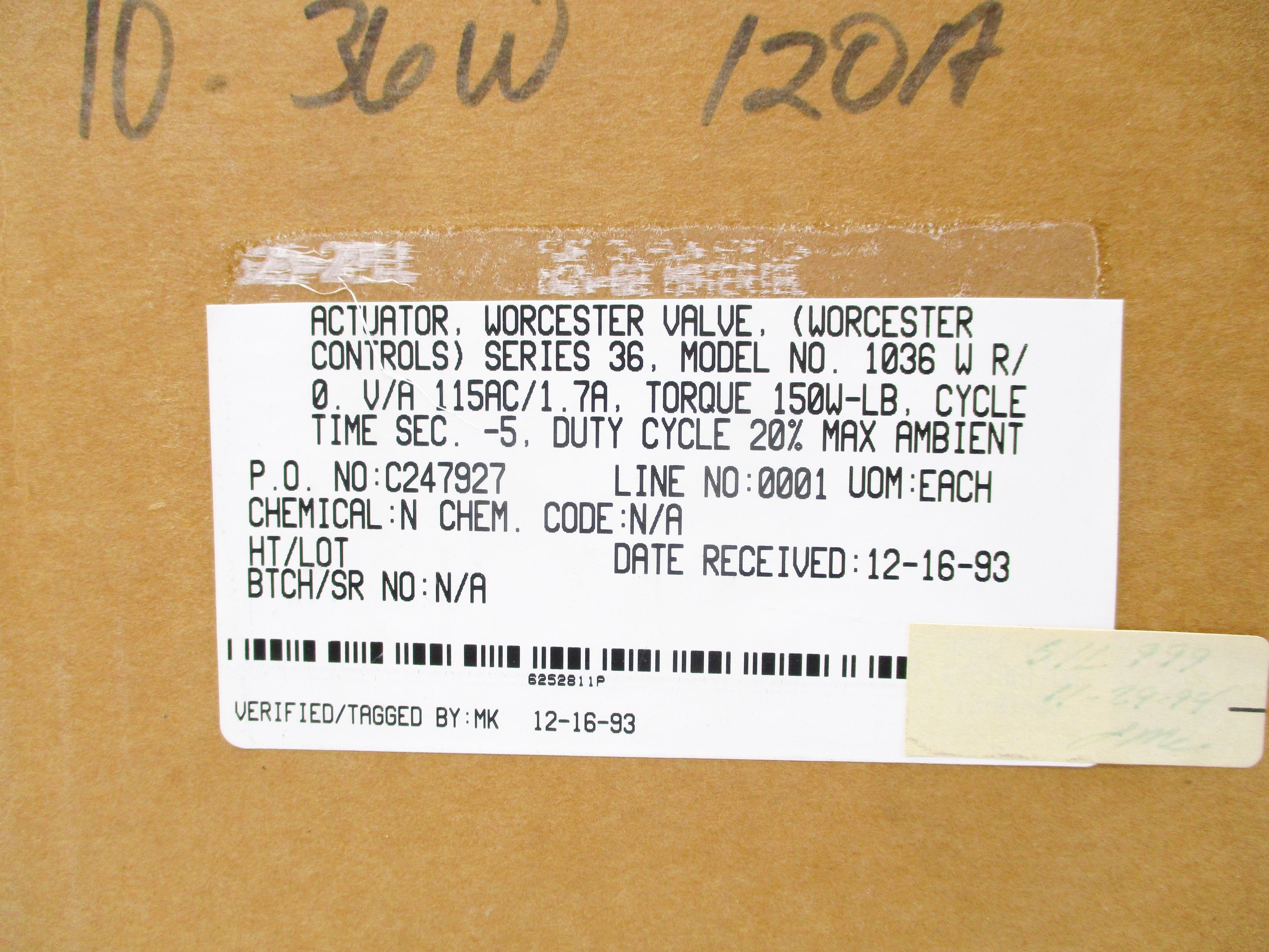 WORCESTER 1036W SER. 36 NSFS