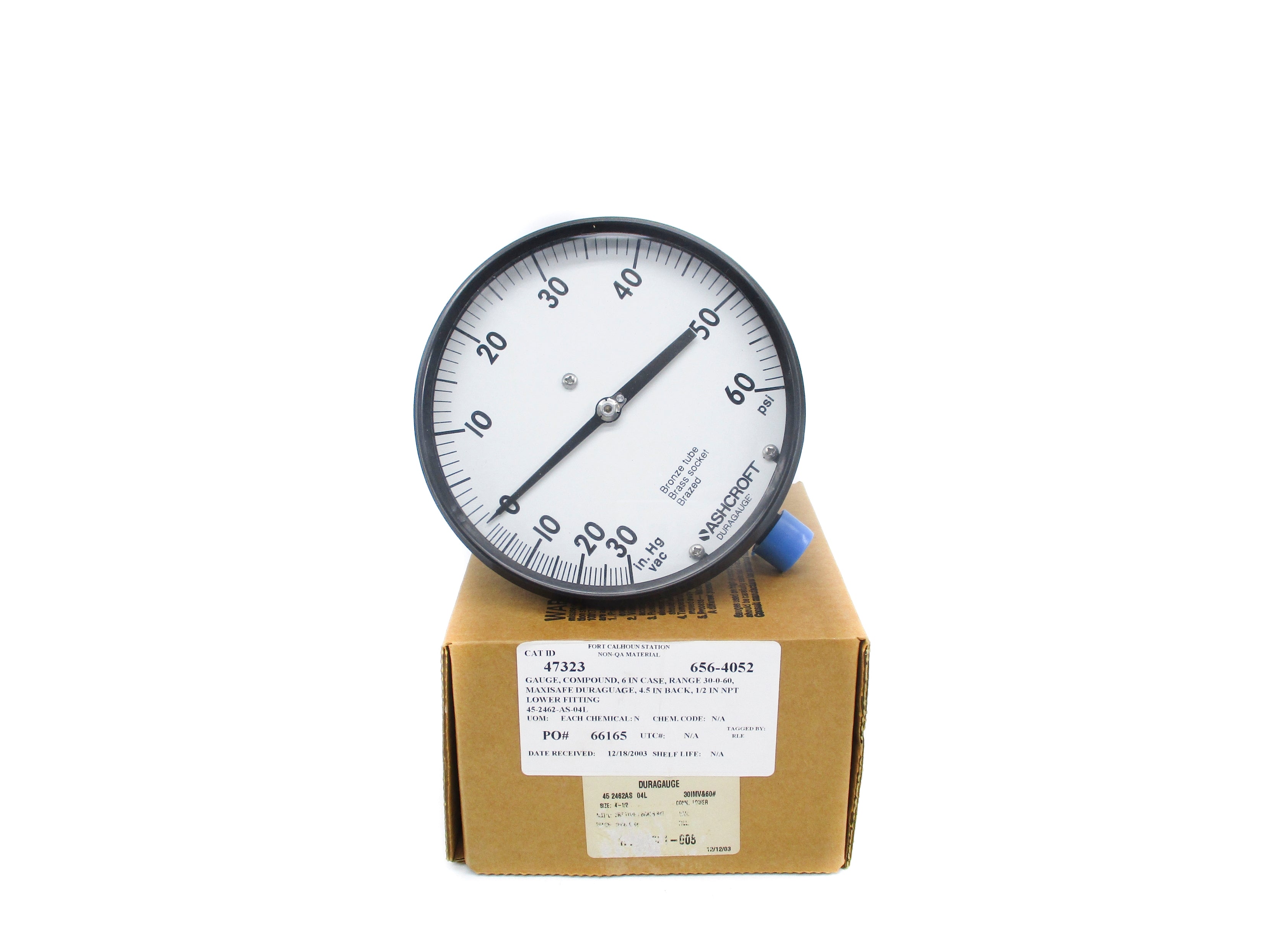 ASHCROFT 452462AS04L30IMV&60# 0-60PSI NSMP
