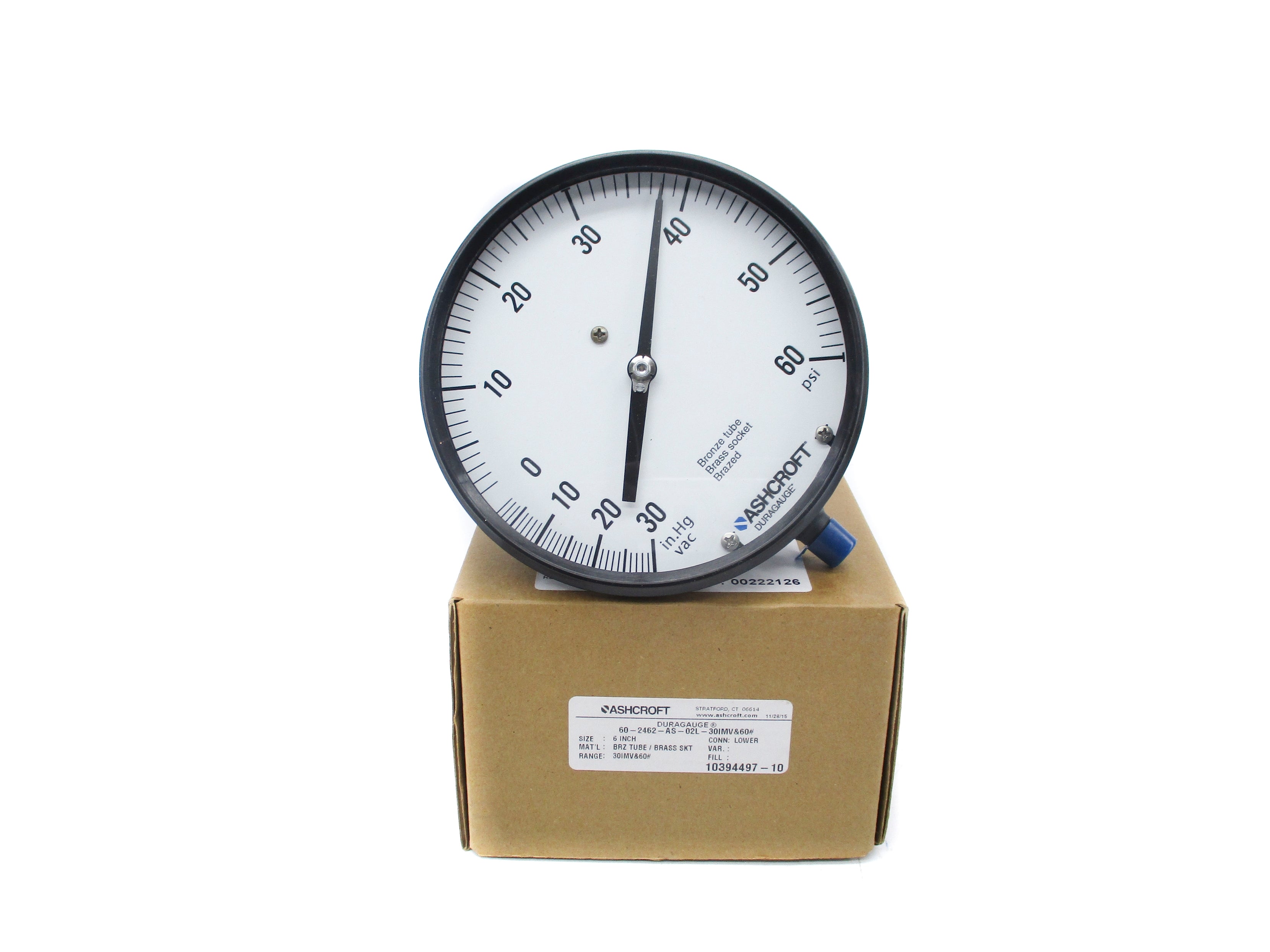 ASHCROFT 60-2462-AS-02L-30IMV&60# 0-60PSI NSMP