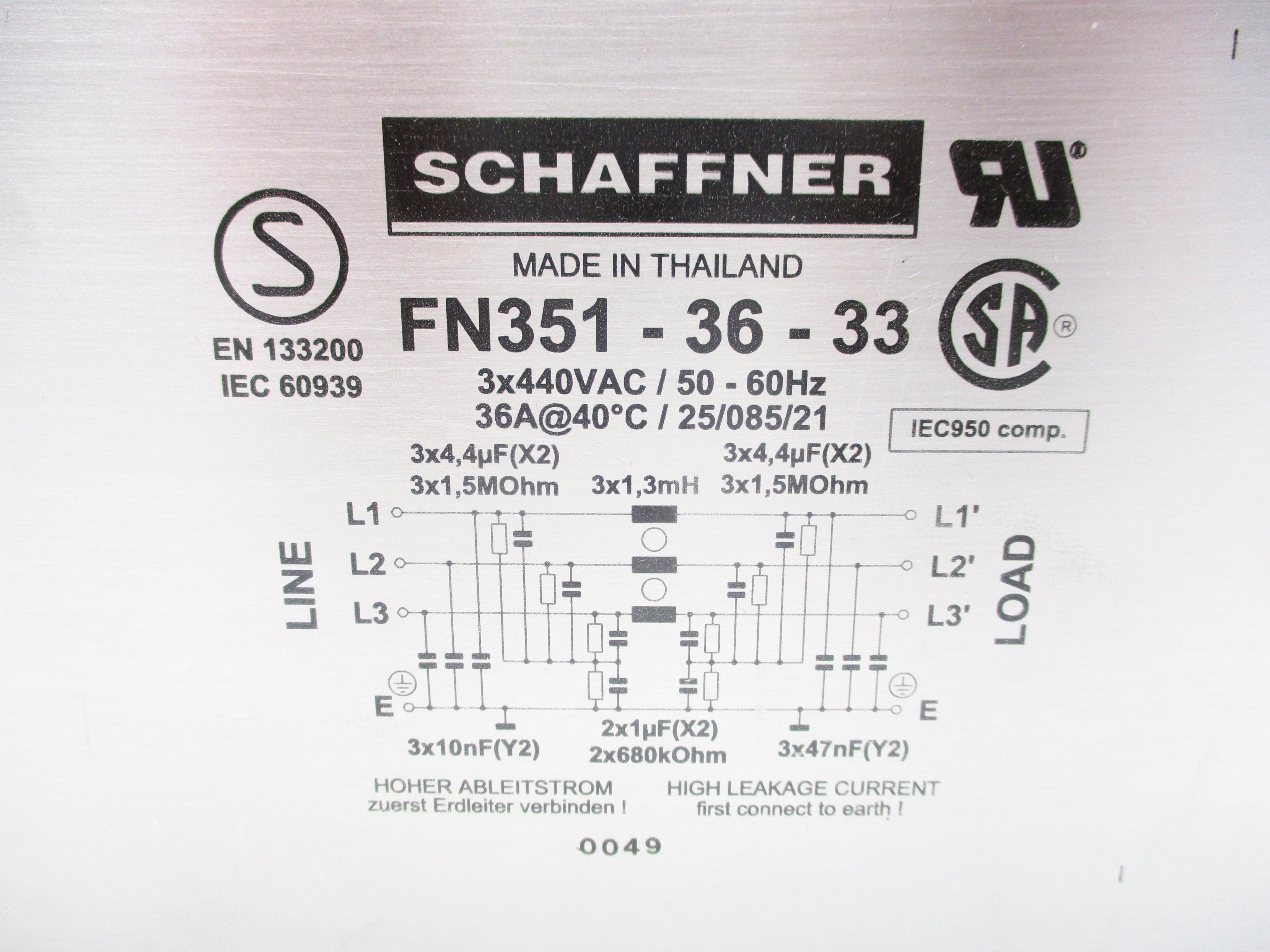 SCHAFFNER FN351-36-33 NSNP