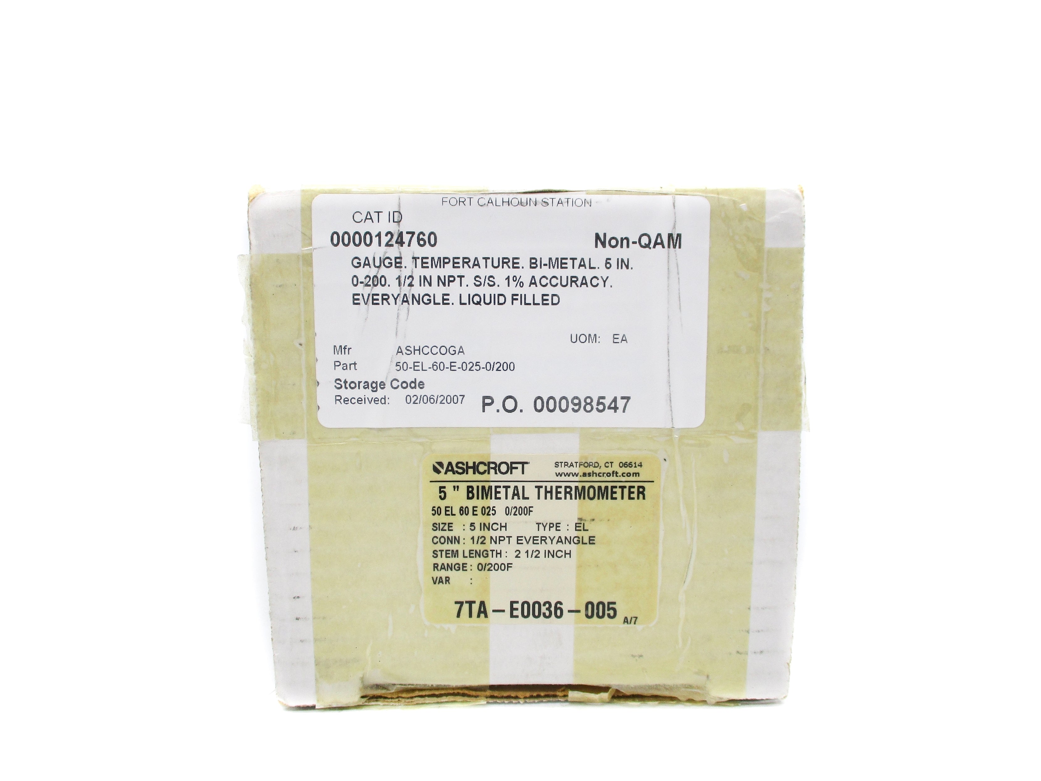 ASHCROFT 50EL60E0250/200F 0-200F NSMP
