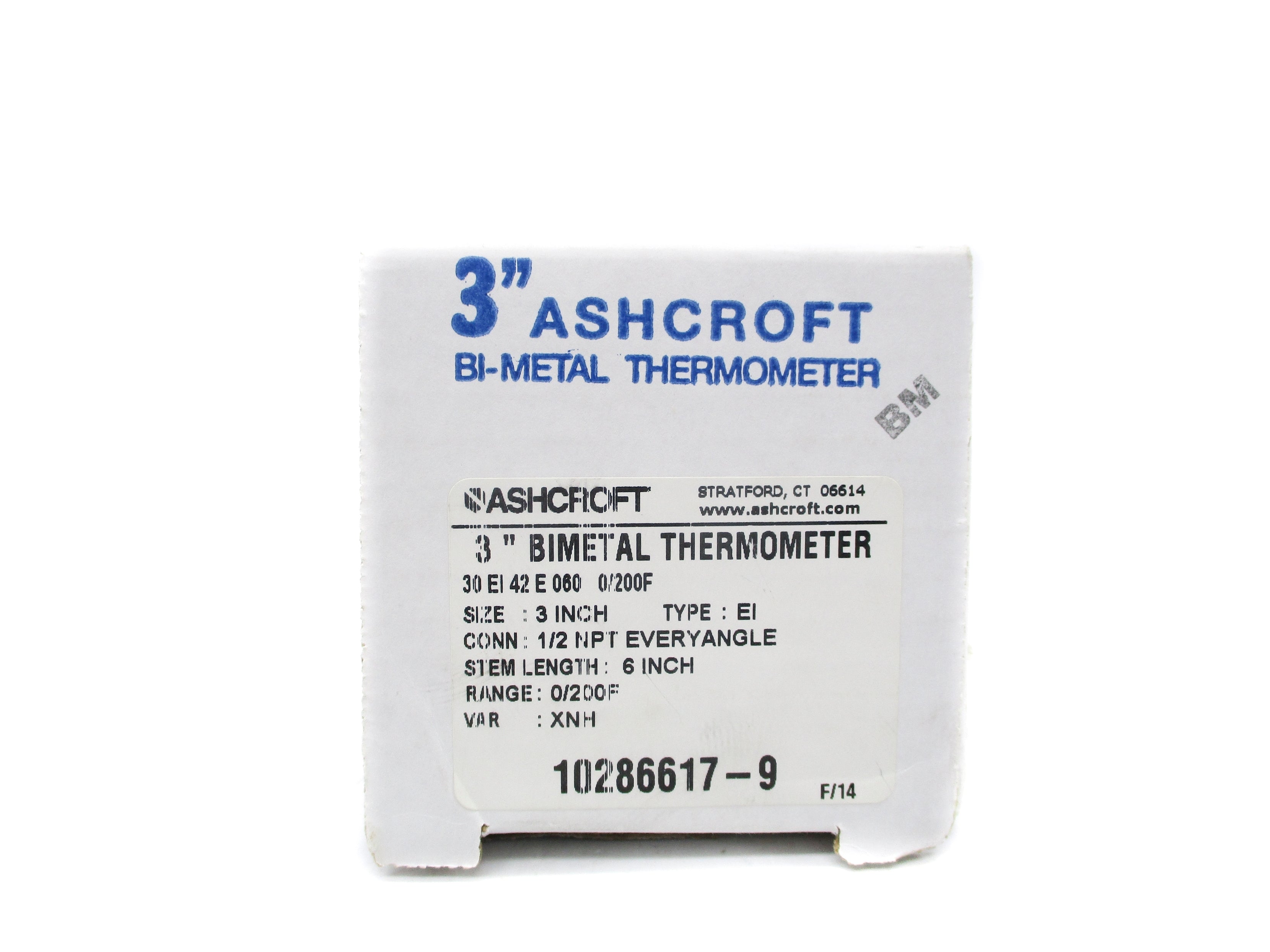 ASHCROFT 30EI42E0600/200F 0-200F NSMP